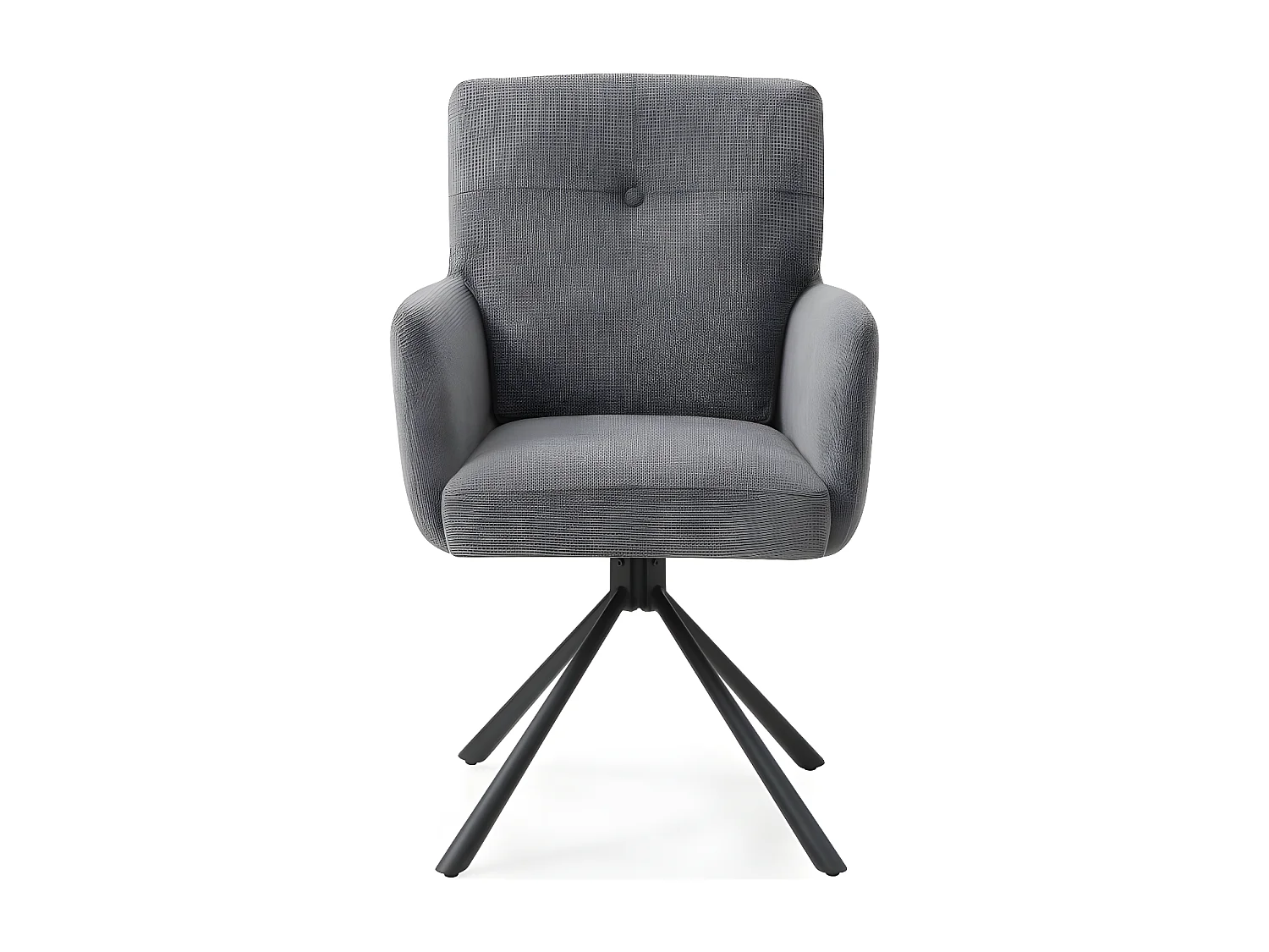 Stoel met armleuningen set van 2 - stof & zwart metaal - grijs - KALTEN