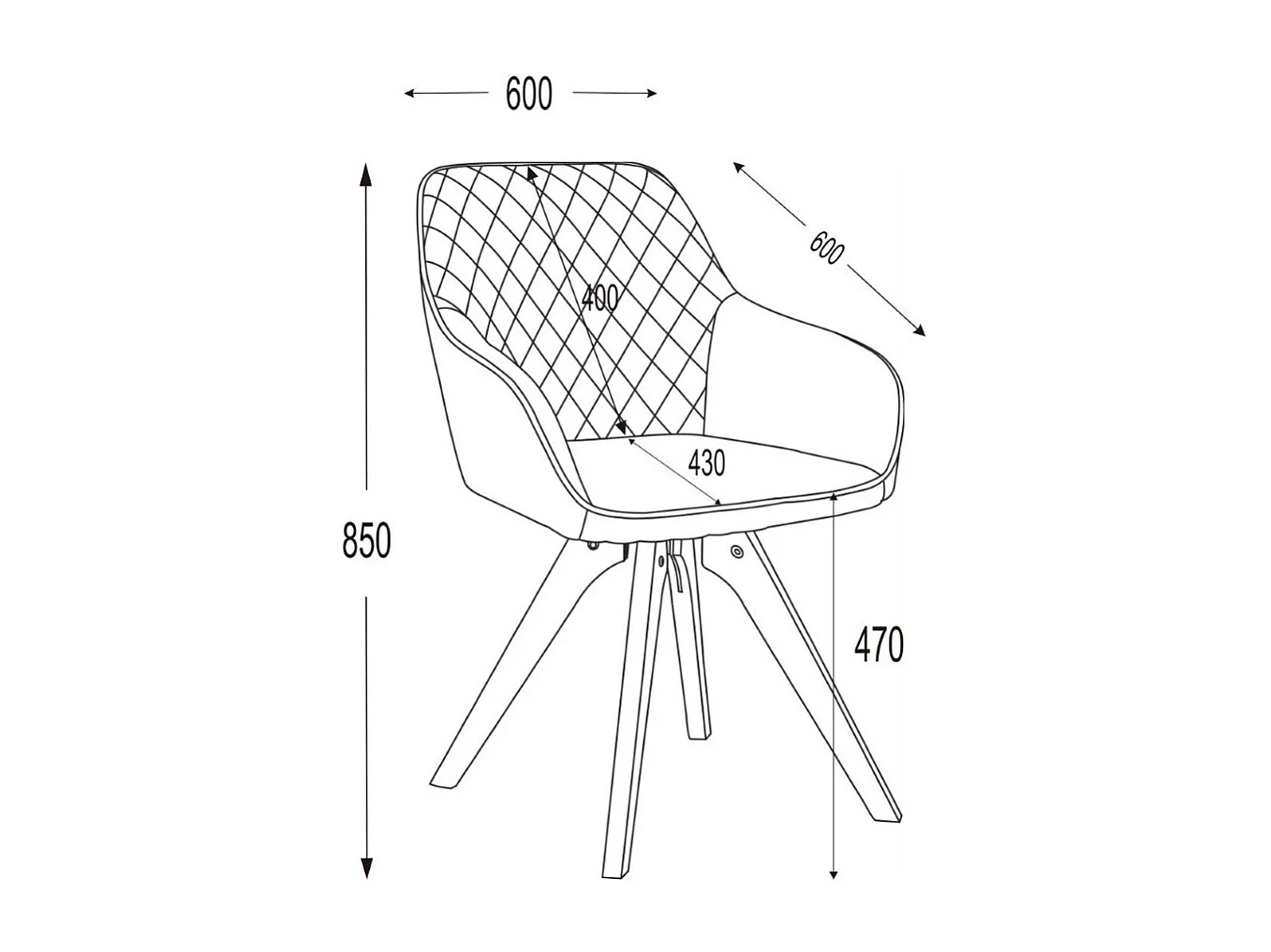 Stuhl mit armlehnen 2er-Set - Stoff & Massivholz - Anthrazit - VELONA