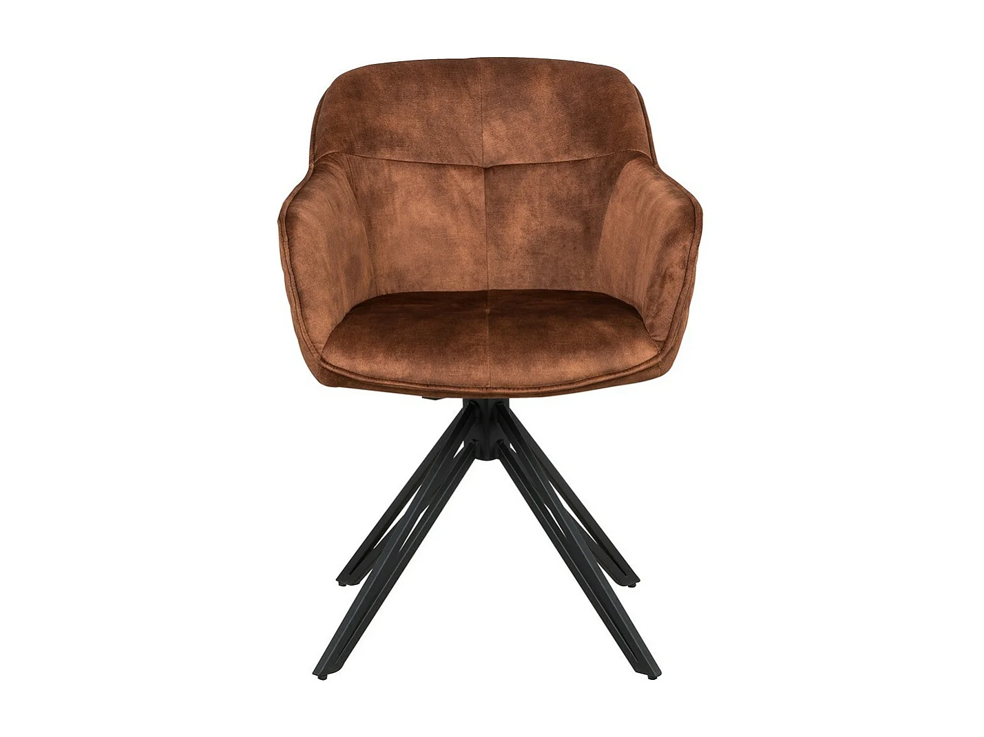 Chaise avec accoudoirs, lot de 2 - tissu et métal noir - marron - HOLM