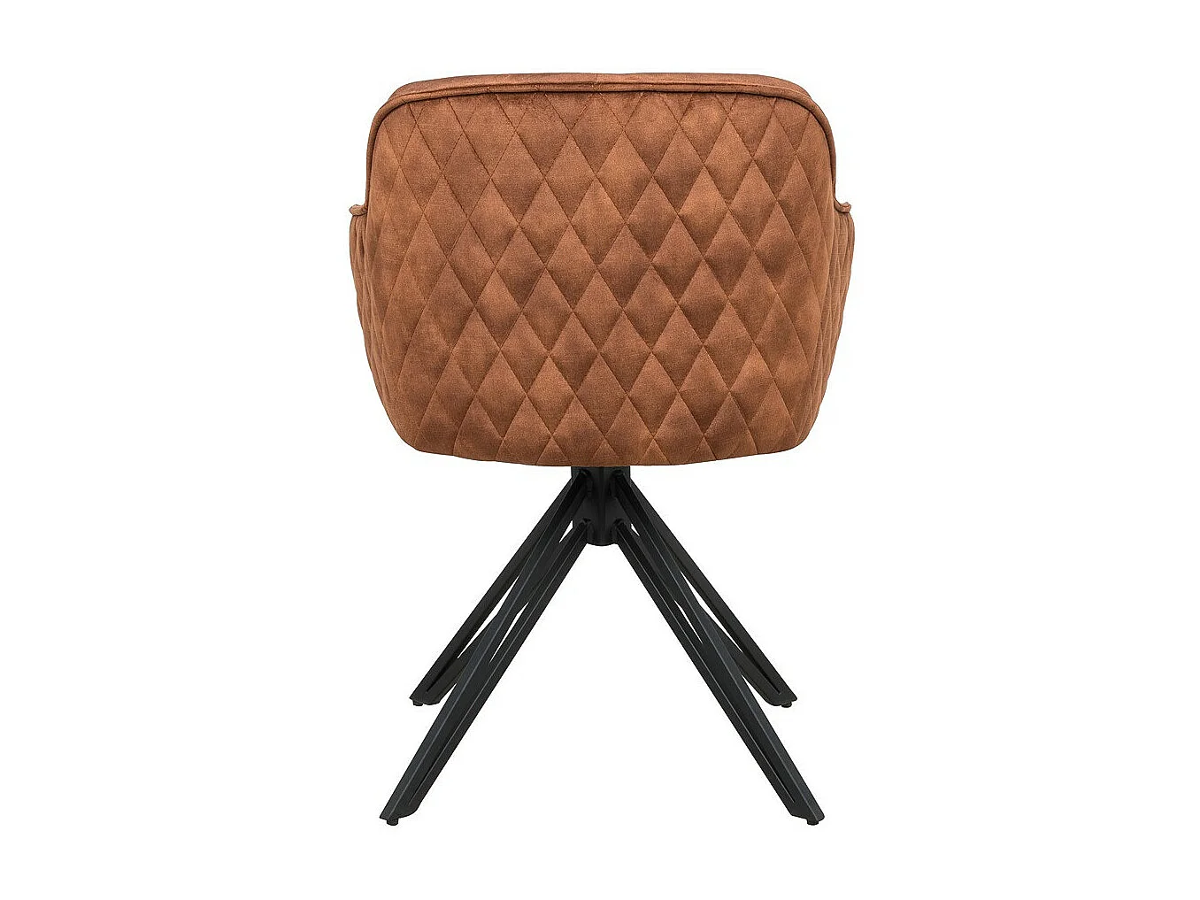 Chaise avec accoudoirs, lot de 2 - tissu et métal noir - marron - HOLM