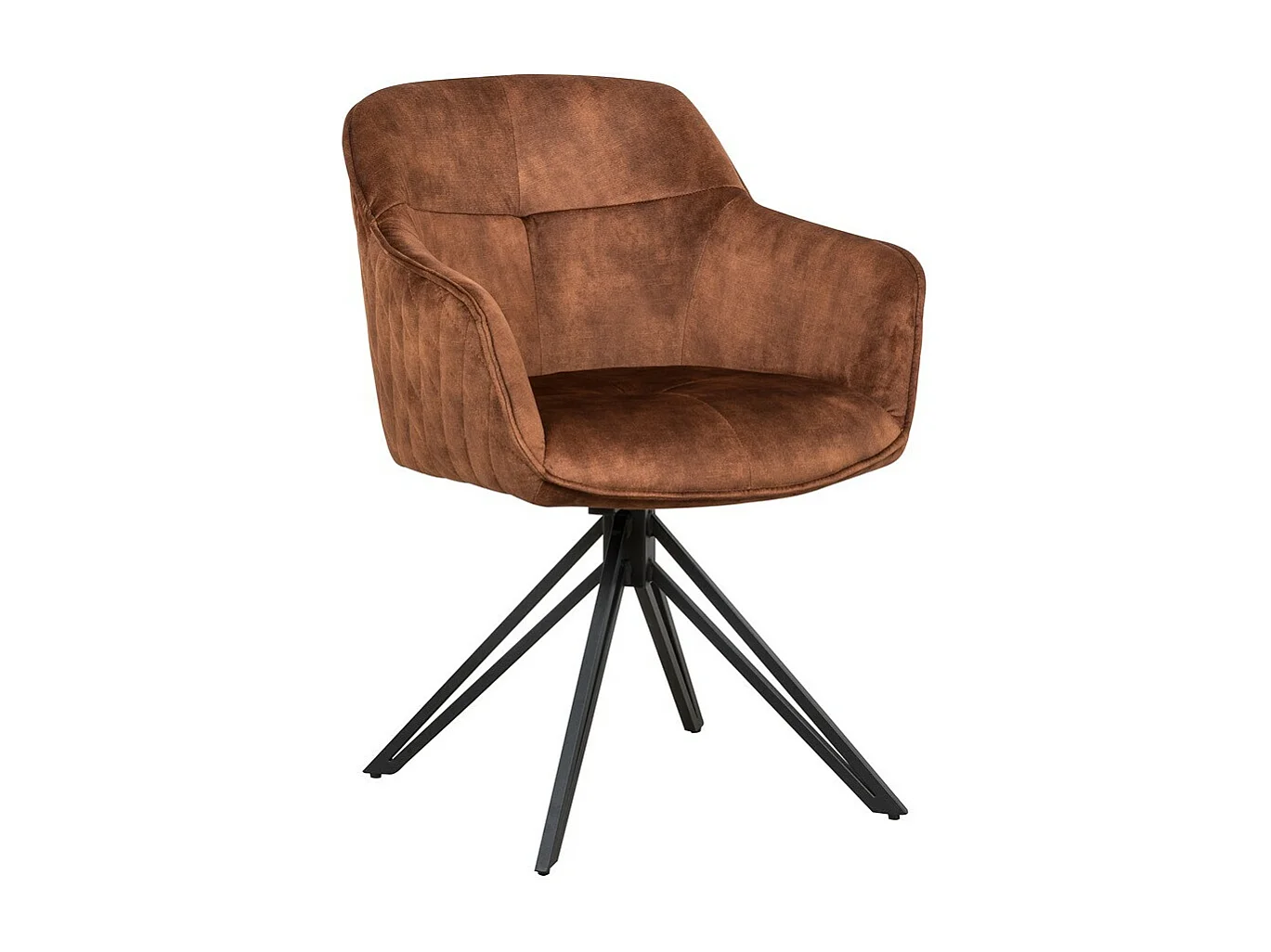 Chaise avec accoudoirs, lot de 2 - tissu et métal noir - marron - HOLM