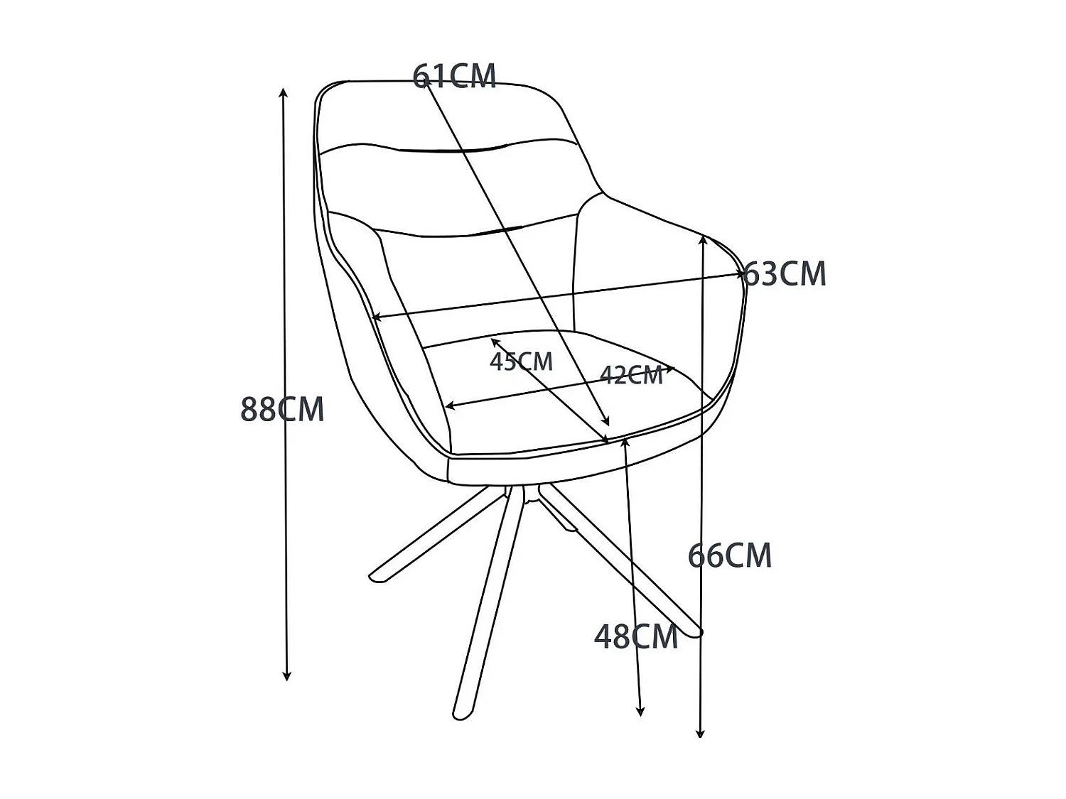Lot de 2 chaises avec accoudoirs - tissu et métal noir - turquoise - KANONA