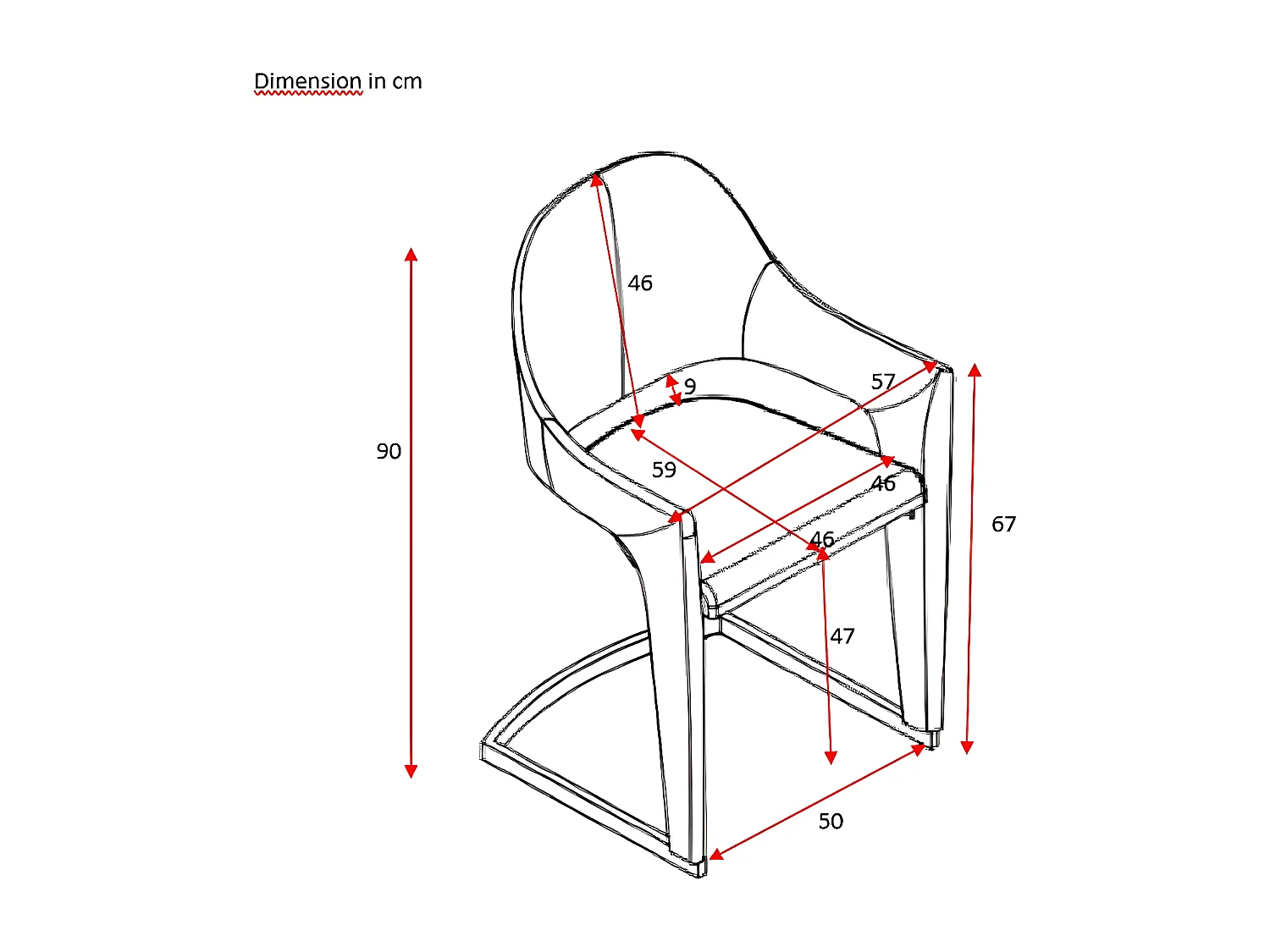Stuhl mit armlehnen 2er-Set - Stoff & schwarzes Metall - Braun - GALI