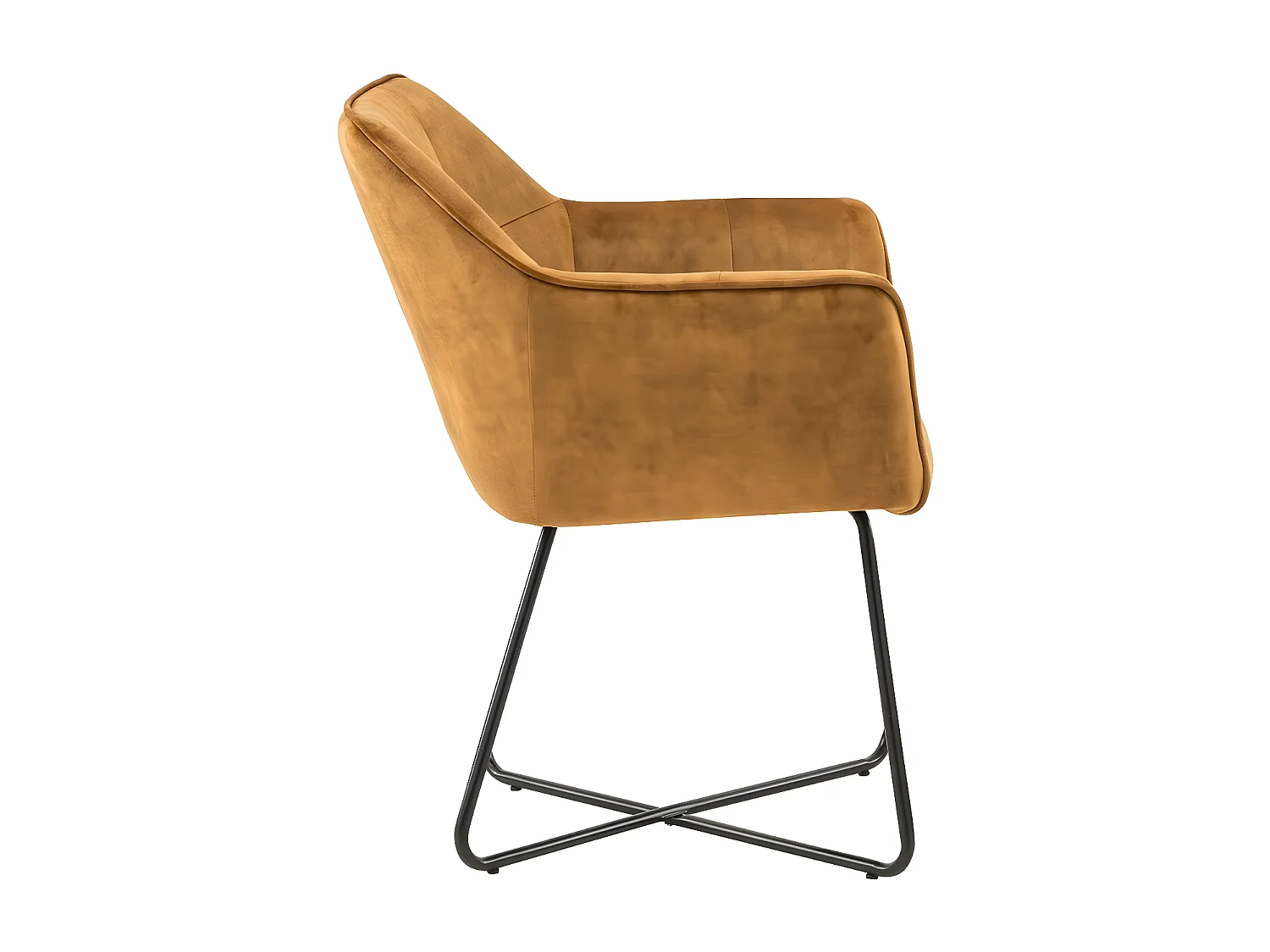 Lot de 2 chaises - tissu et métal noir - Curry - RIKER