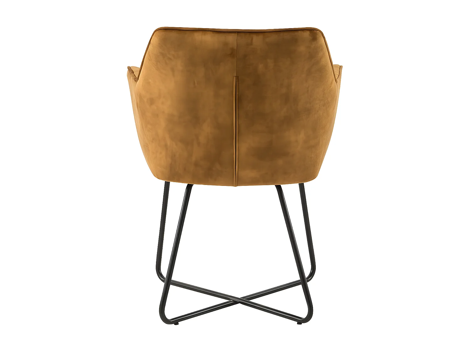 Lot de 2 chaises - tissu et métal noir - Curry - RIKER