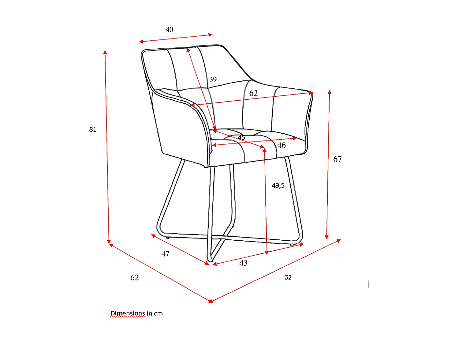 Lot de 2 chaises - tissu et métal noir - Curry - RIKER