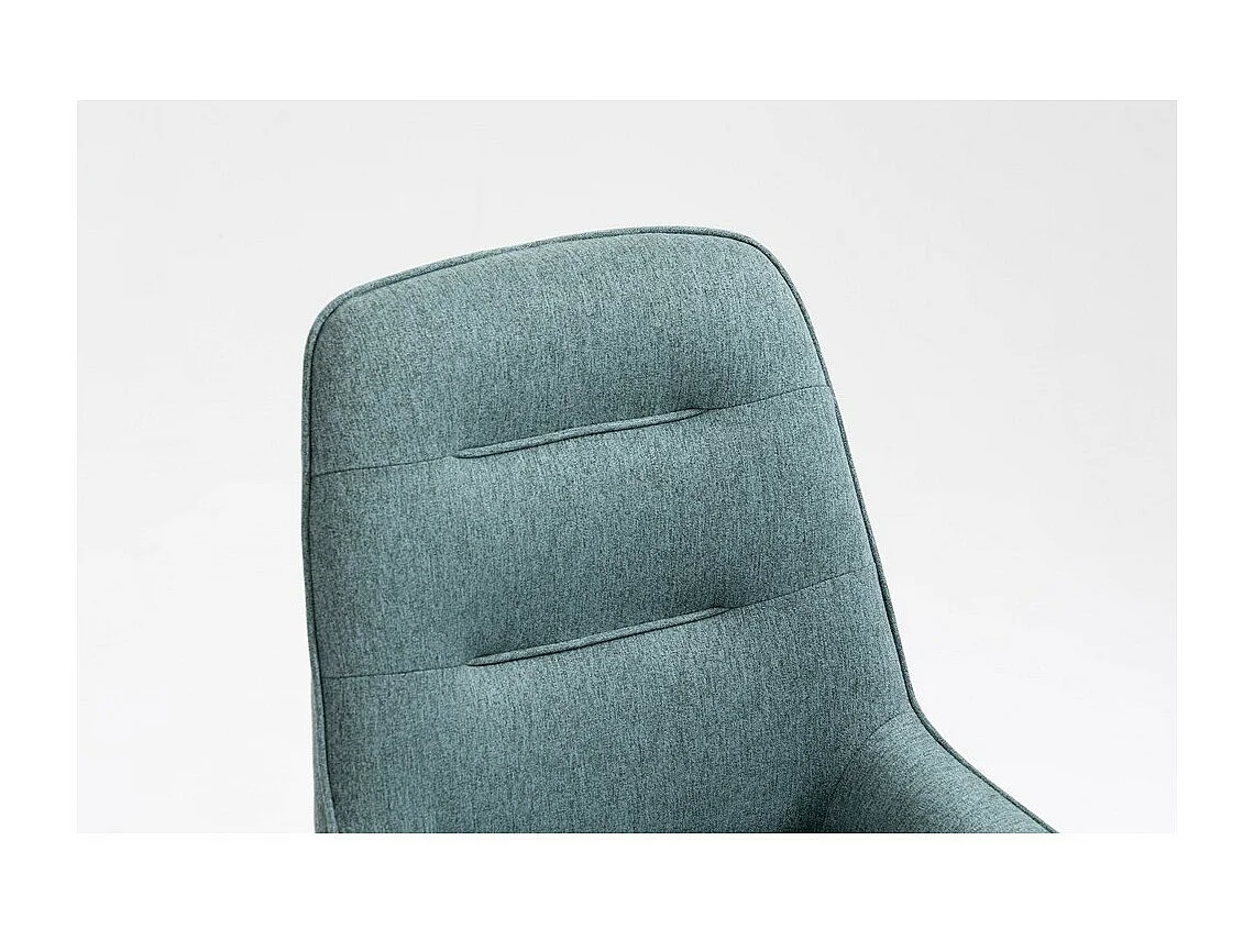 Lot de 2 chaises - tissu et métal noir - turquoise - KANO