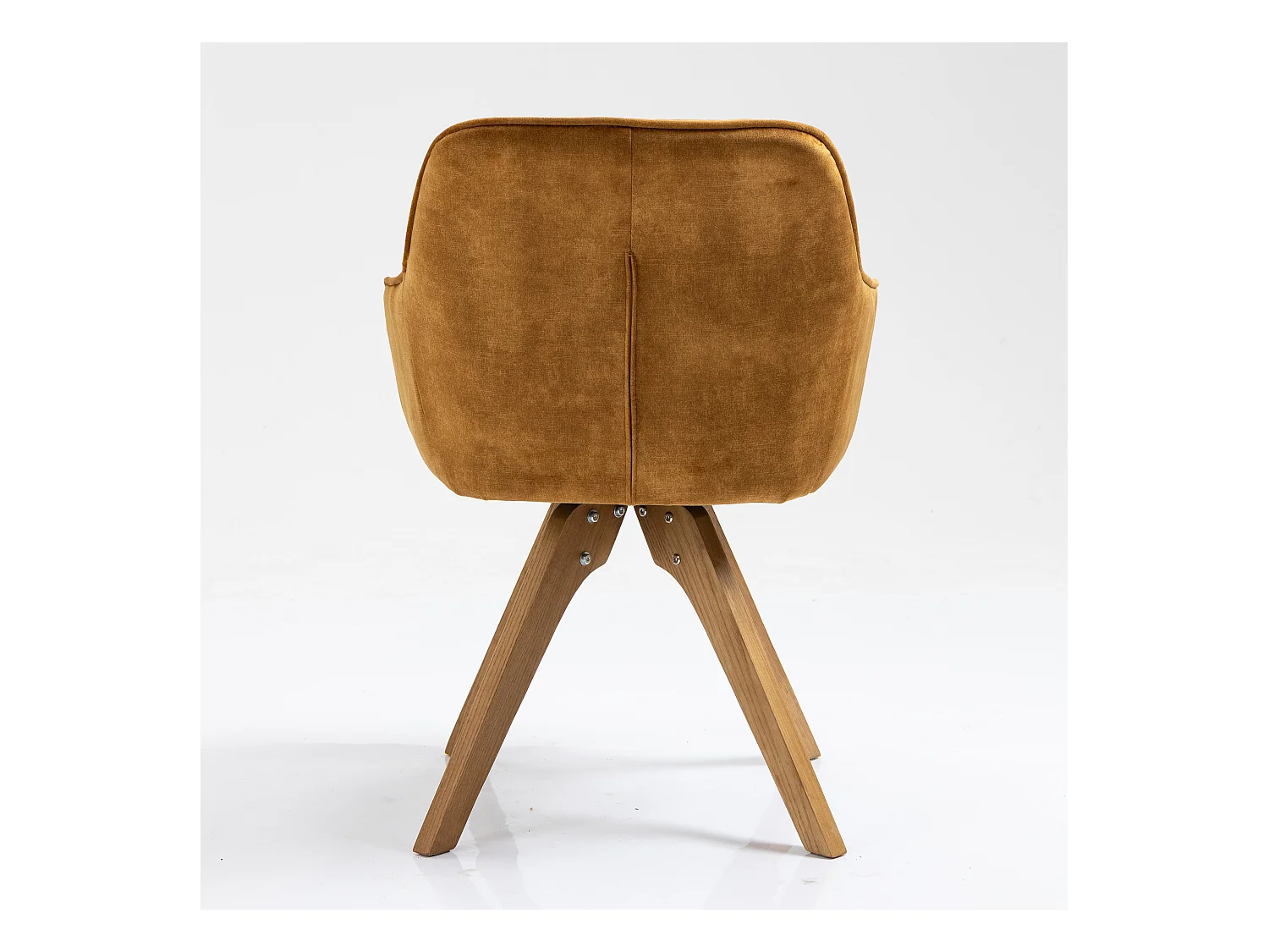 Chaise avec accoudoirs, lot de 2 - tissu et bois massif - Curcuma - VELONA