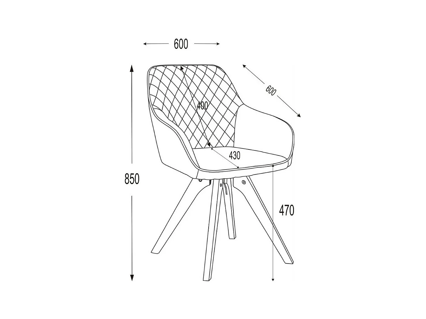 Chaise avec accoudoirs, lot de 2 - tissu et bois massif - Curcuma - VELONA