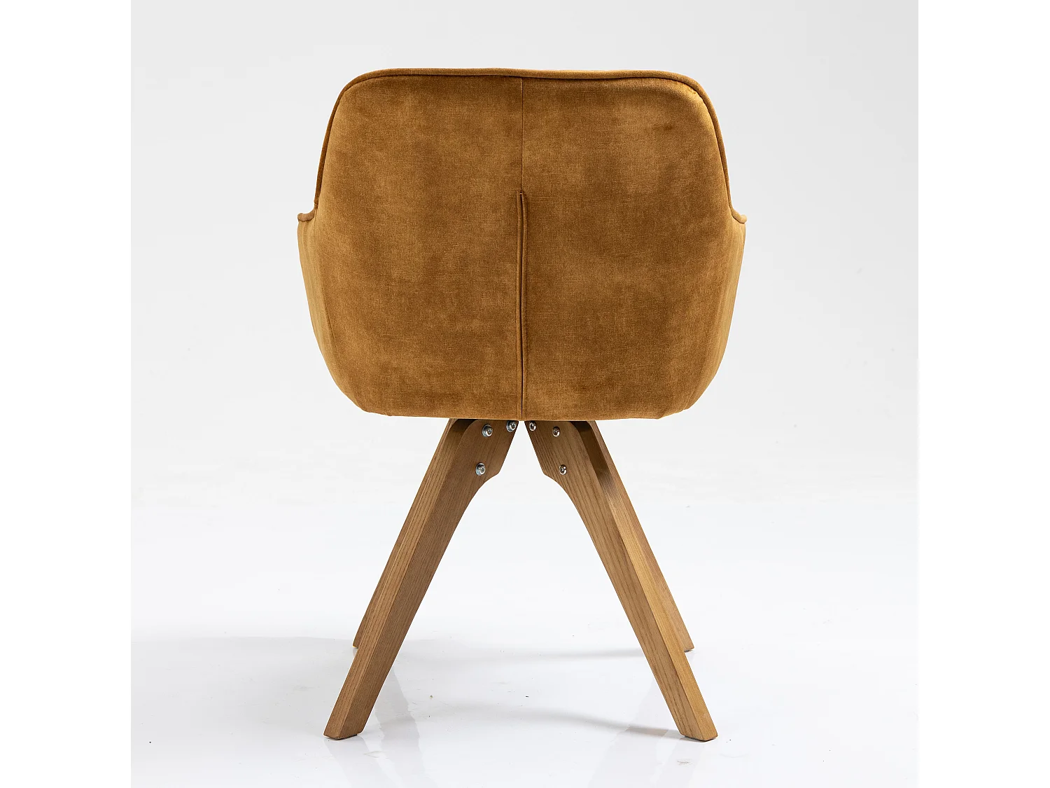 Chaise avec accoudoirs, lot de 2 - tissu et bois massif - Curcuma - VELONA