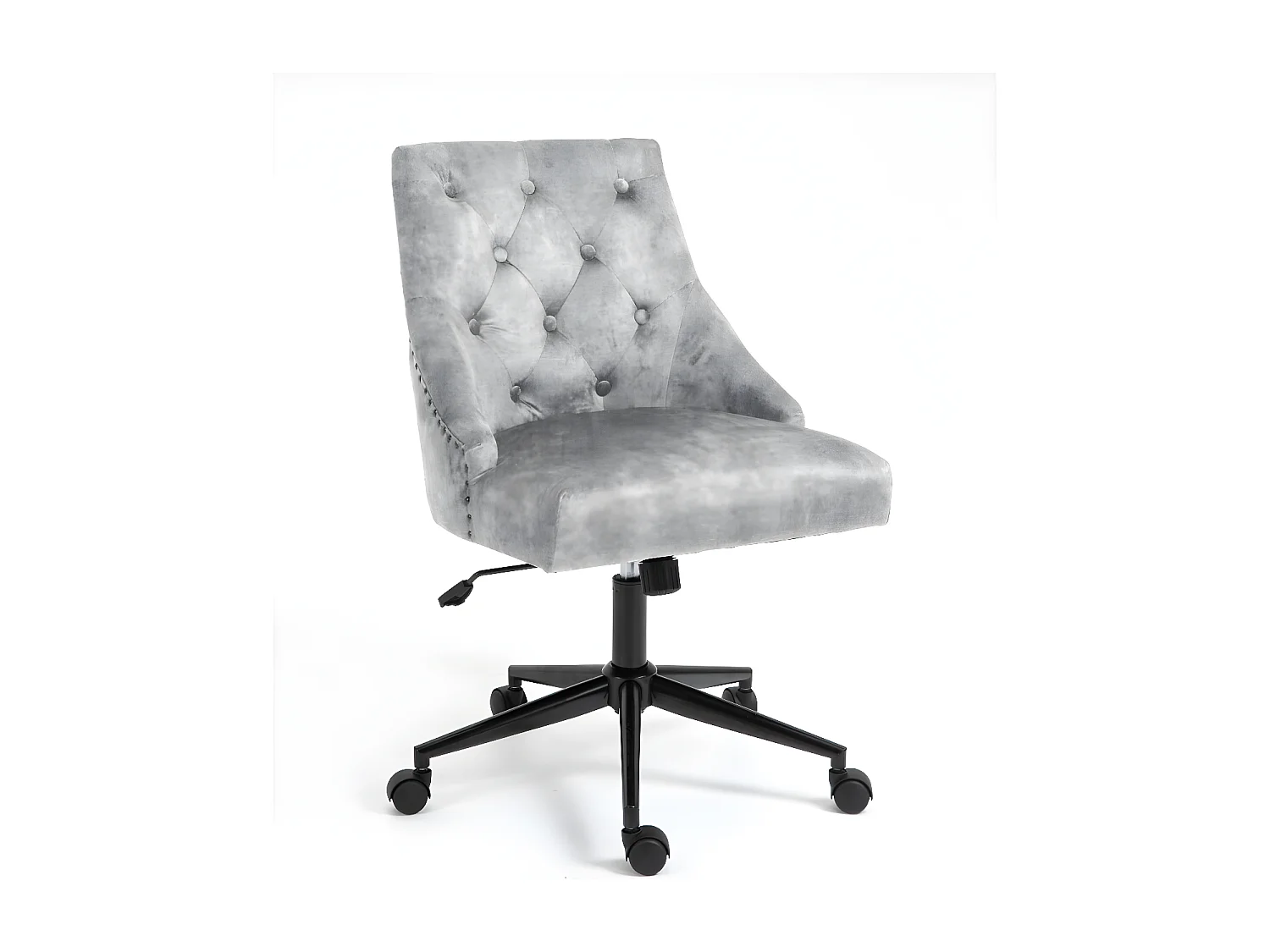 In hoogte verstelbare bureaustoel, set van 2 - stof - grijs - TEMPO