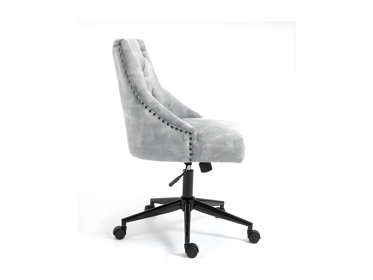 Cadeira de escritório regulável em altura, conjunto de 2 - tecido - cinzento - TIME