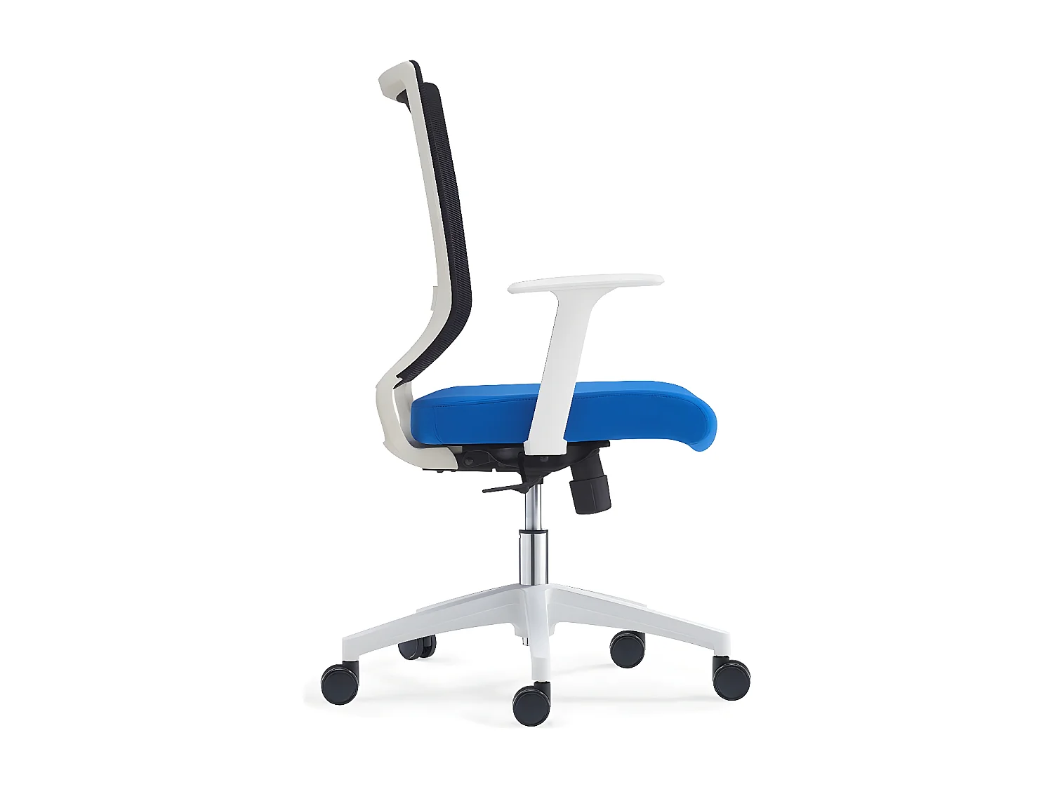 Chaise de bureau réglable en hauteur - tissu - noir et bleu - ZENTA