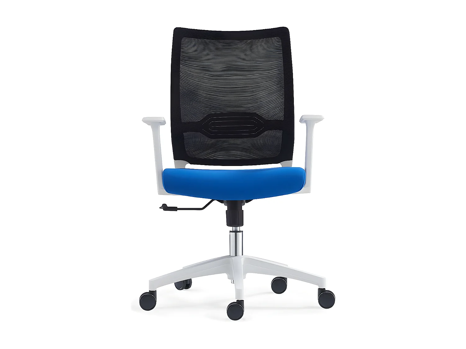 Chaise de bureau réglable en hauteur - tissu - noir et bleu - ZENTA