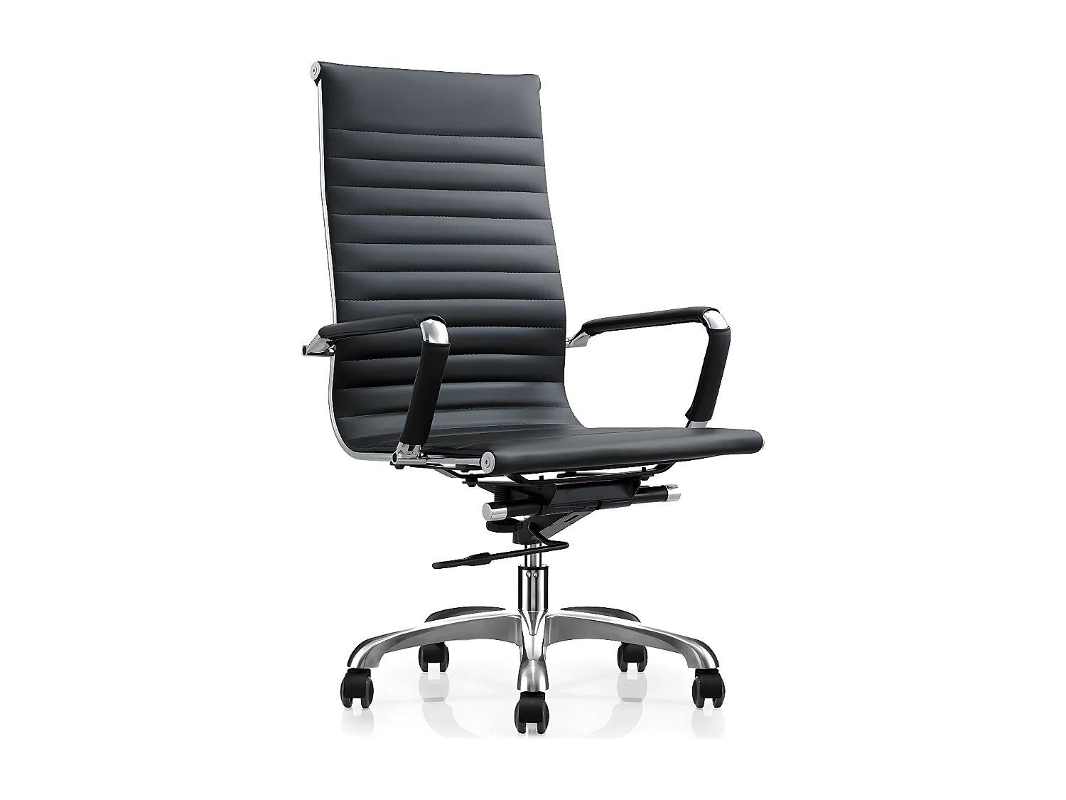 Cadeira de escritório regulável em altura - pele sintética - preta - MENART