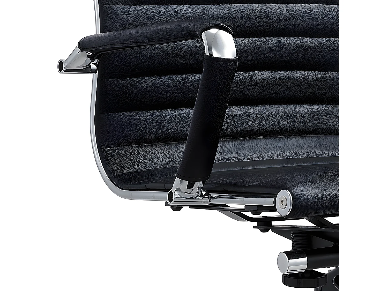 Cadeira de escritório regulável em altura - pele sintética - preta - MENART