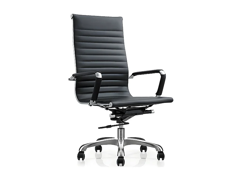 Cadeira de escritório regulável em altura - pele sintética - preta - MENART