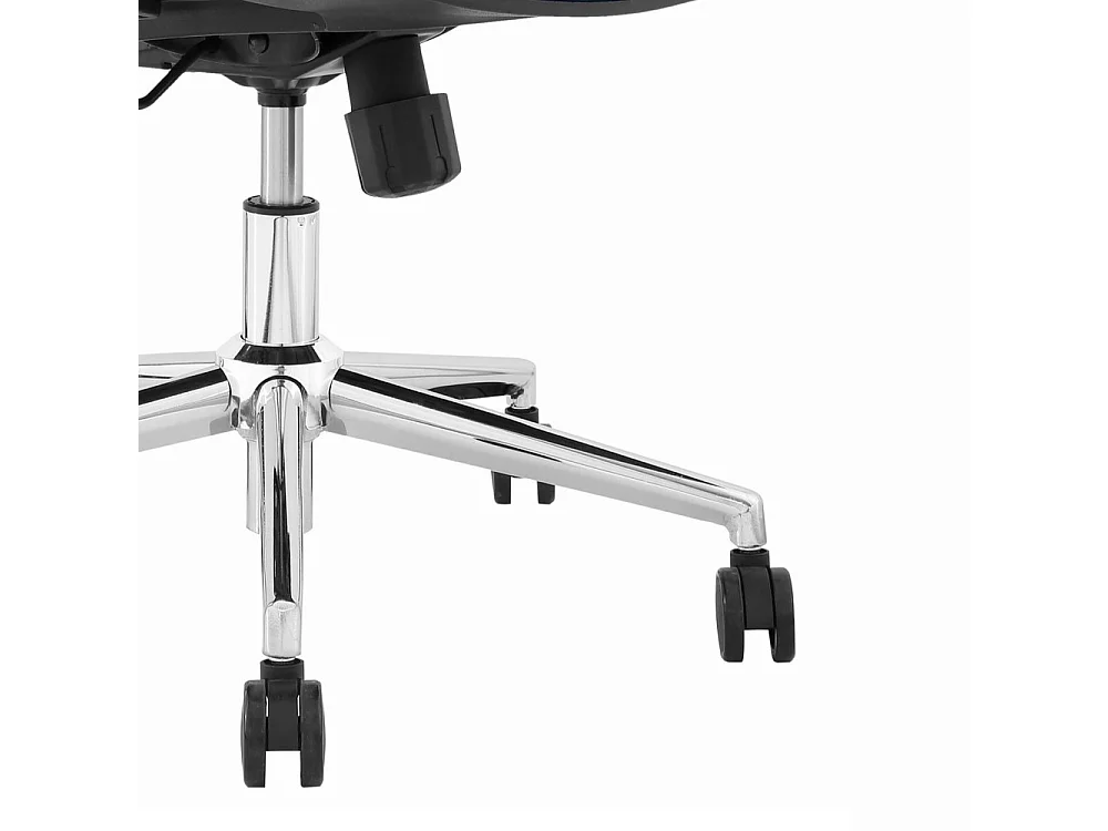 Bürostuhl höhenverstellbar - Stoff & Netz - schwarz & blau - AMANE