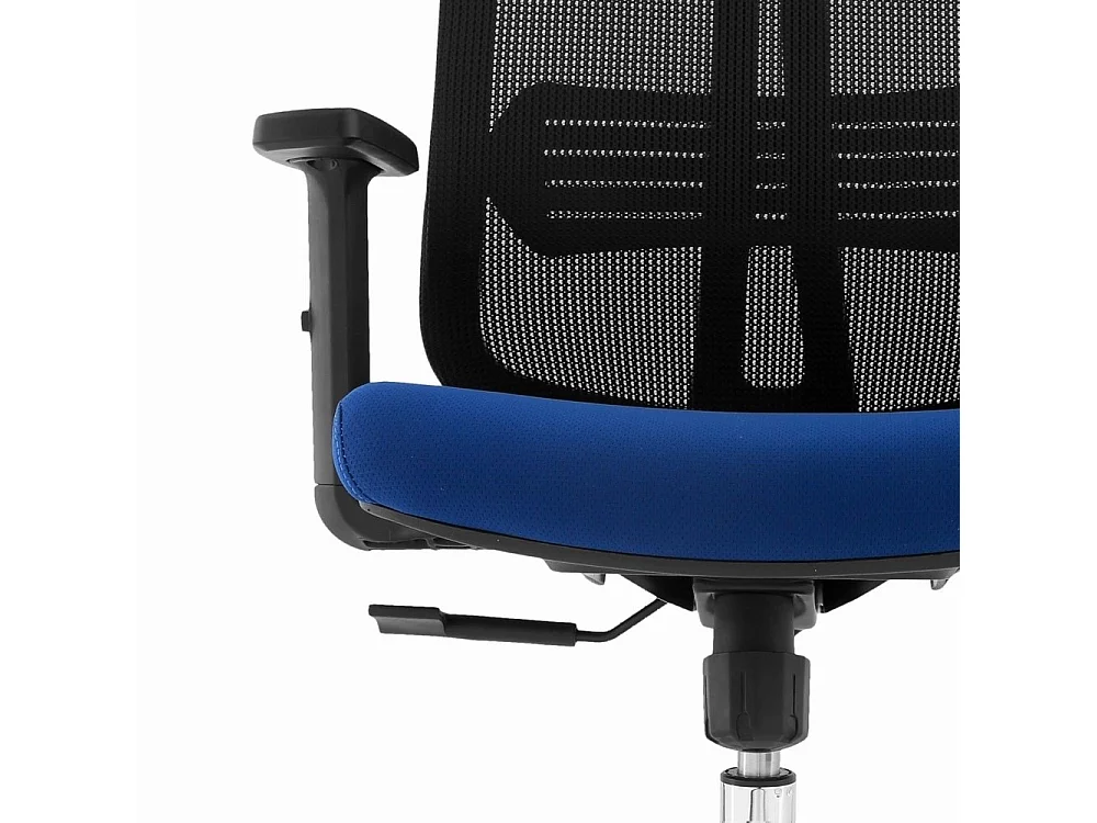 In hoogte verstelbare bureaustoel - stof & mesh - zwart & blauw - AMANE