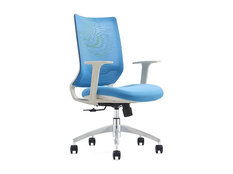 Chaise de bureau réglable en hauteur - tissu - bleu - JASMIN