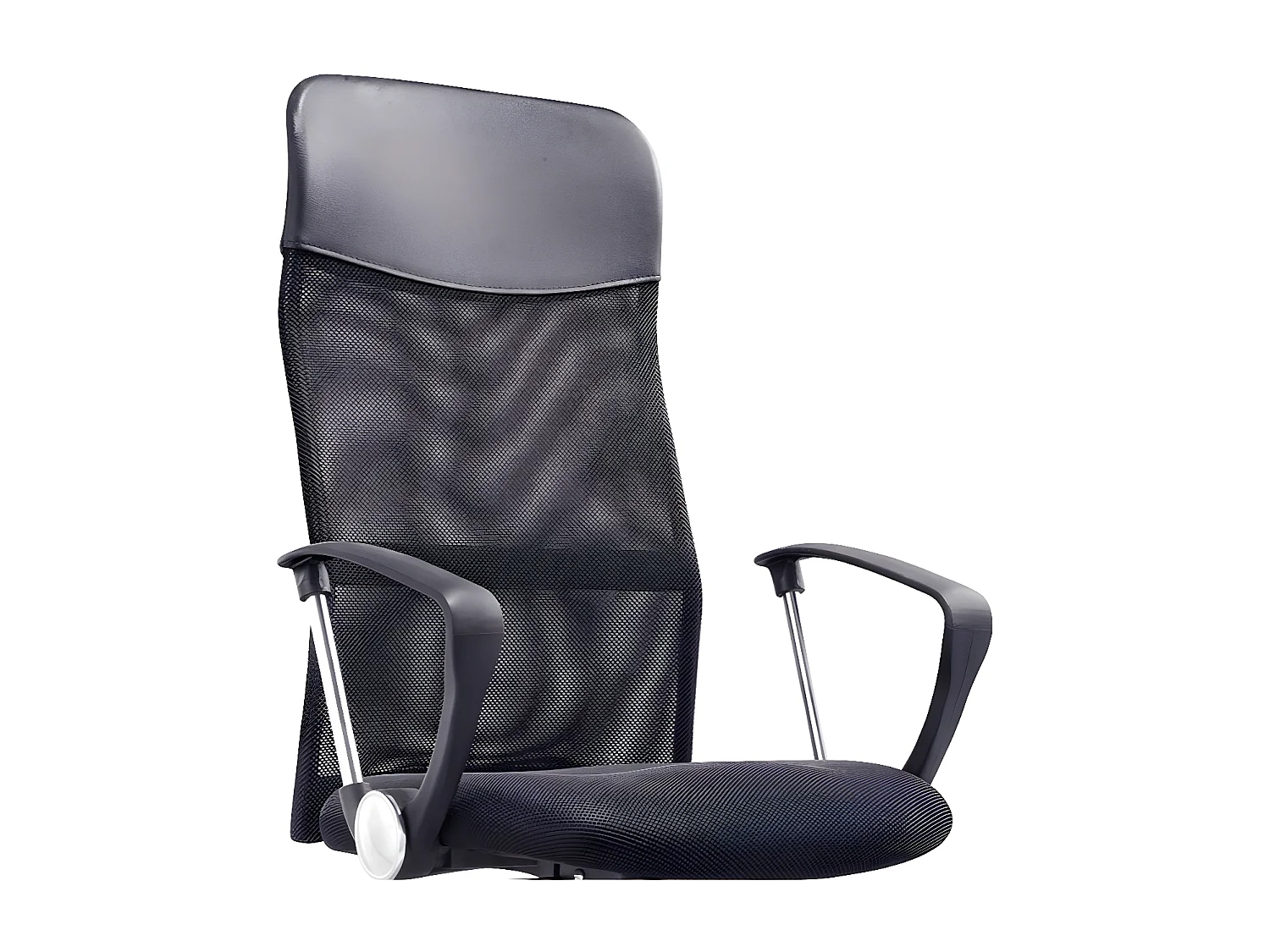 Chaise de bureau réglable en hauteur - tissu et résille - noir - ROMUS