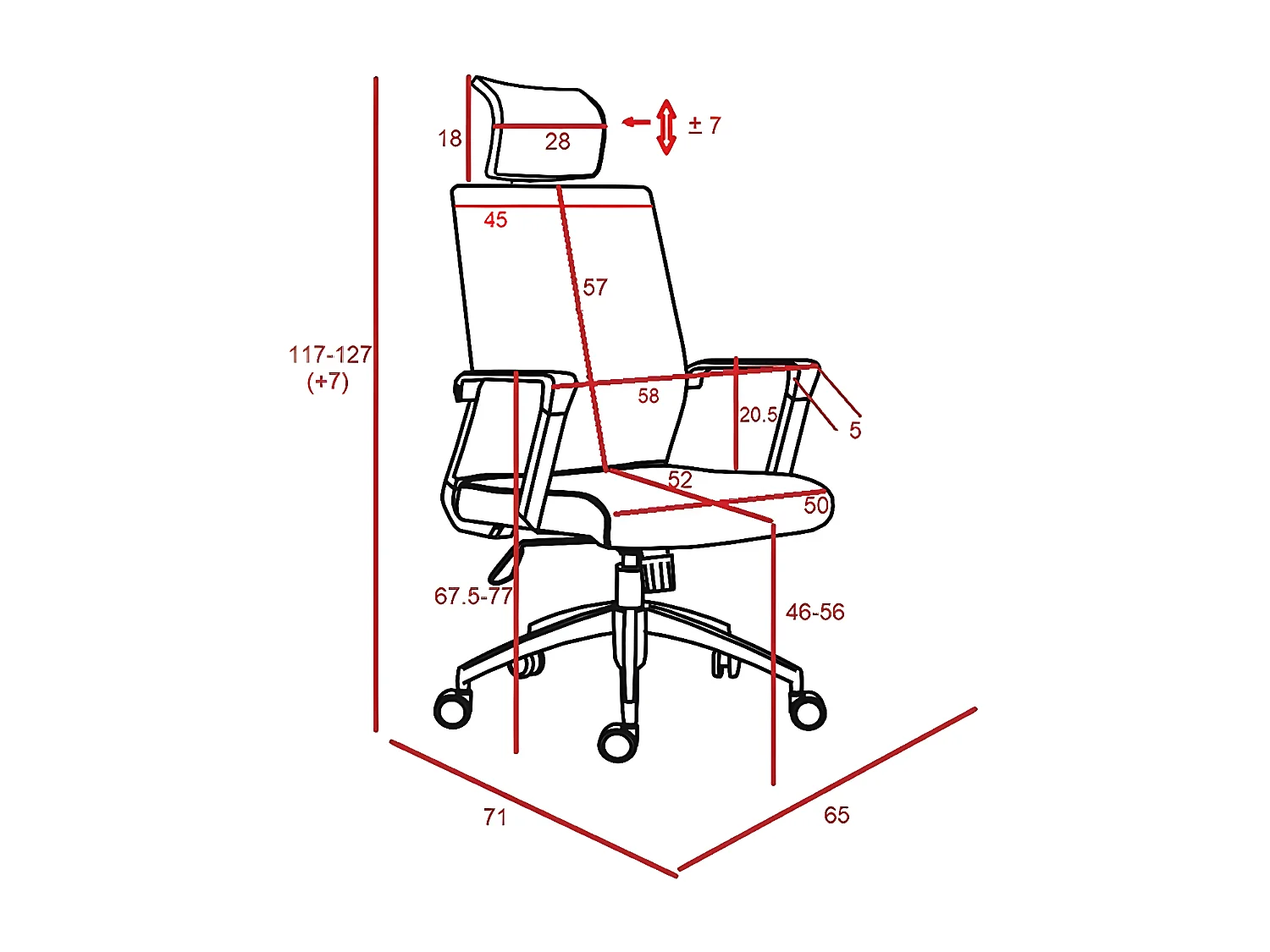 Bürostuhl höhenverstellbar - Stoff & Netz - schwarz - KIRIS