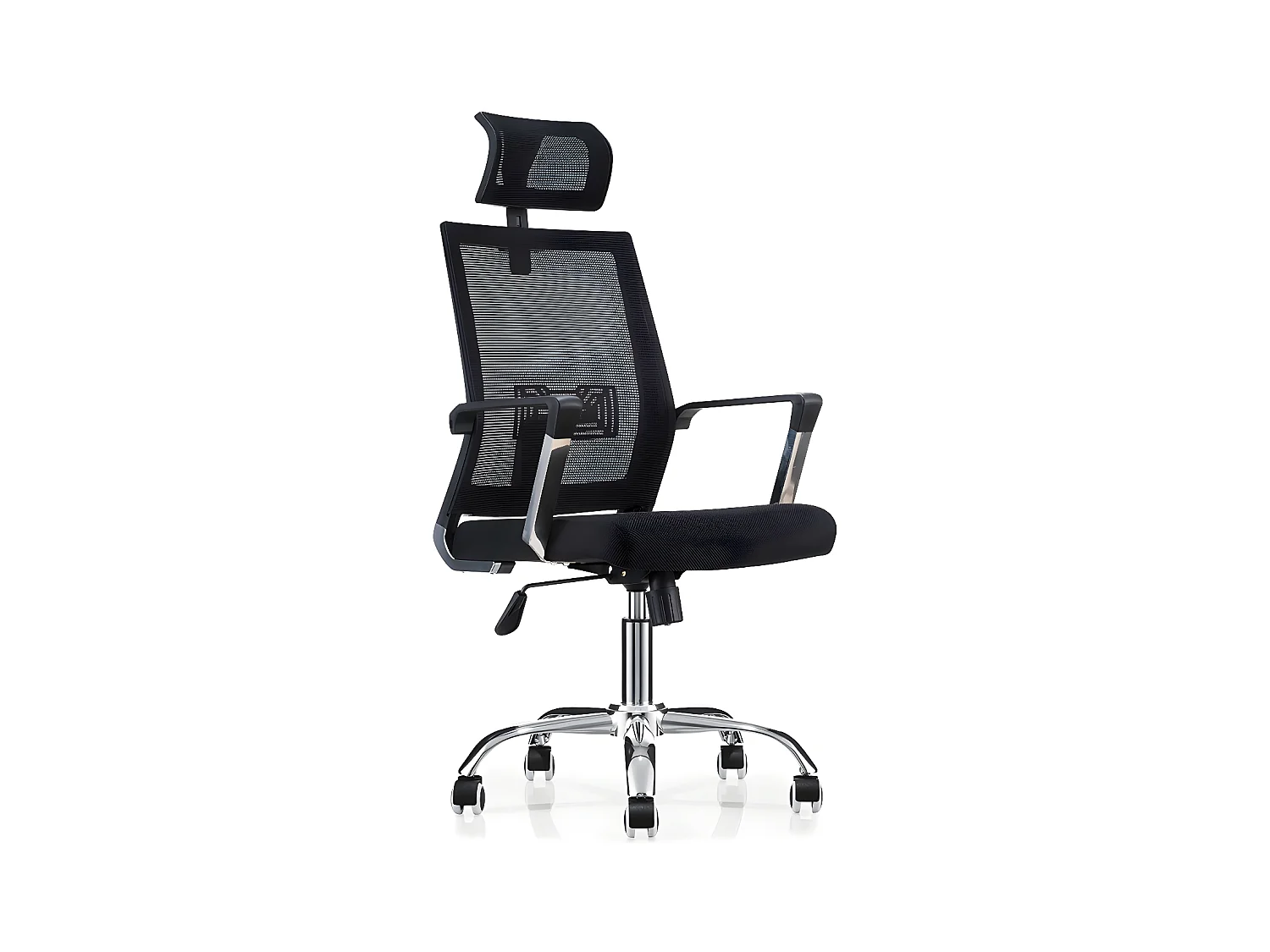 Chaise de bureau réglable en hauteur - tissu et résille - noir - KIRIS