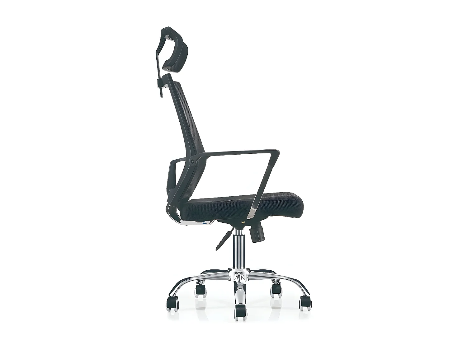 Fotel biurowy z regulacją wysokości - tkanina i siatka - czarny - KIRIS