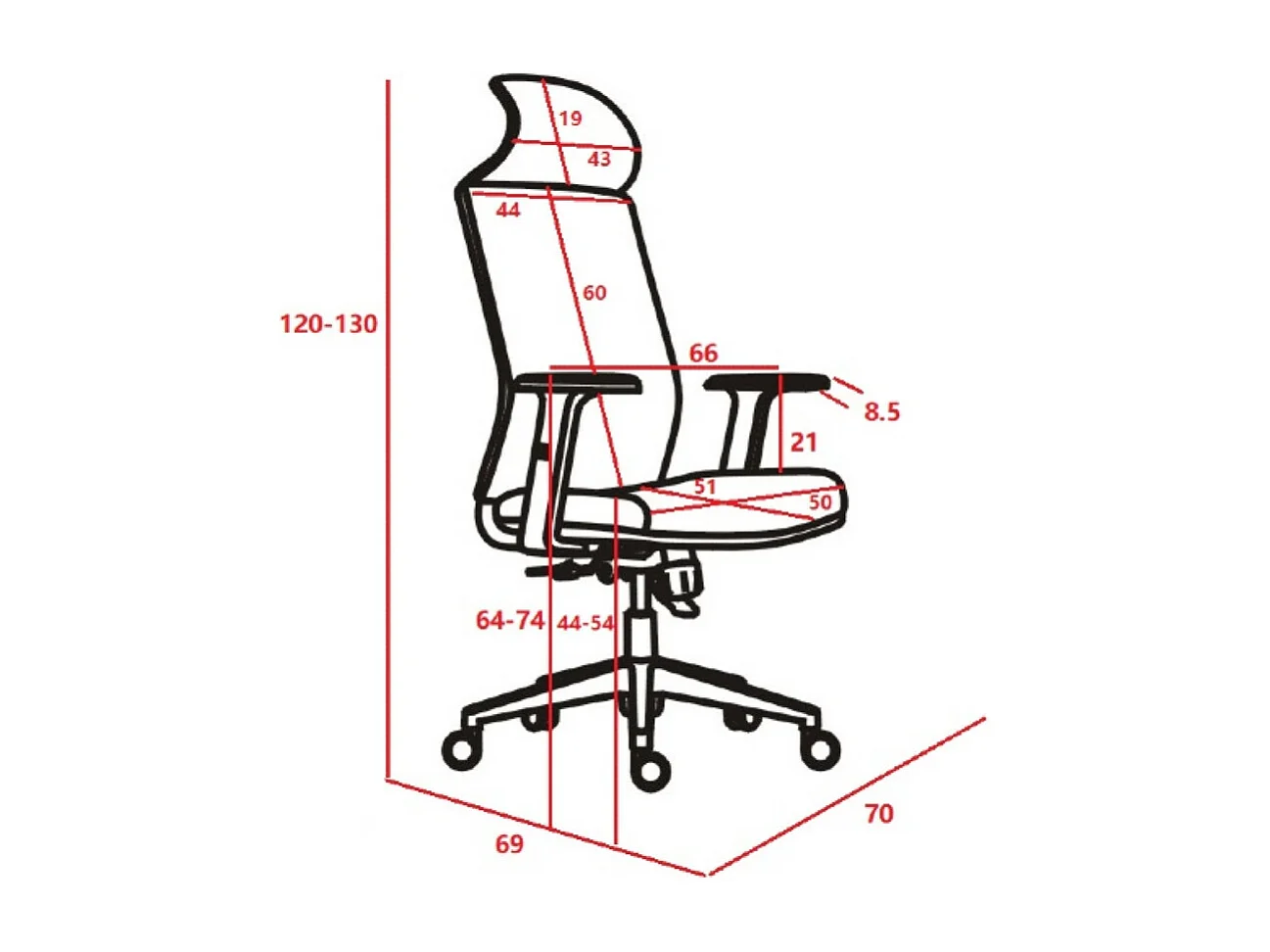 Cadeira de escritório regulável em altura - tecido - verde - ZAVELA