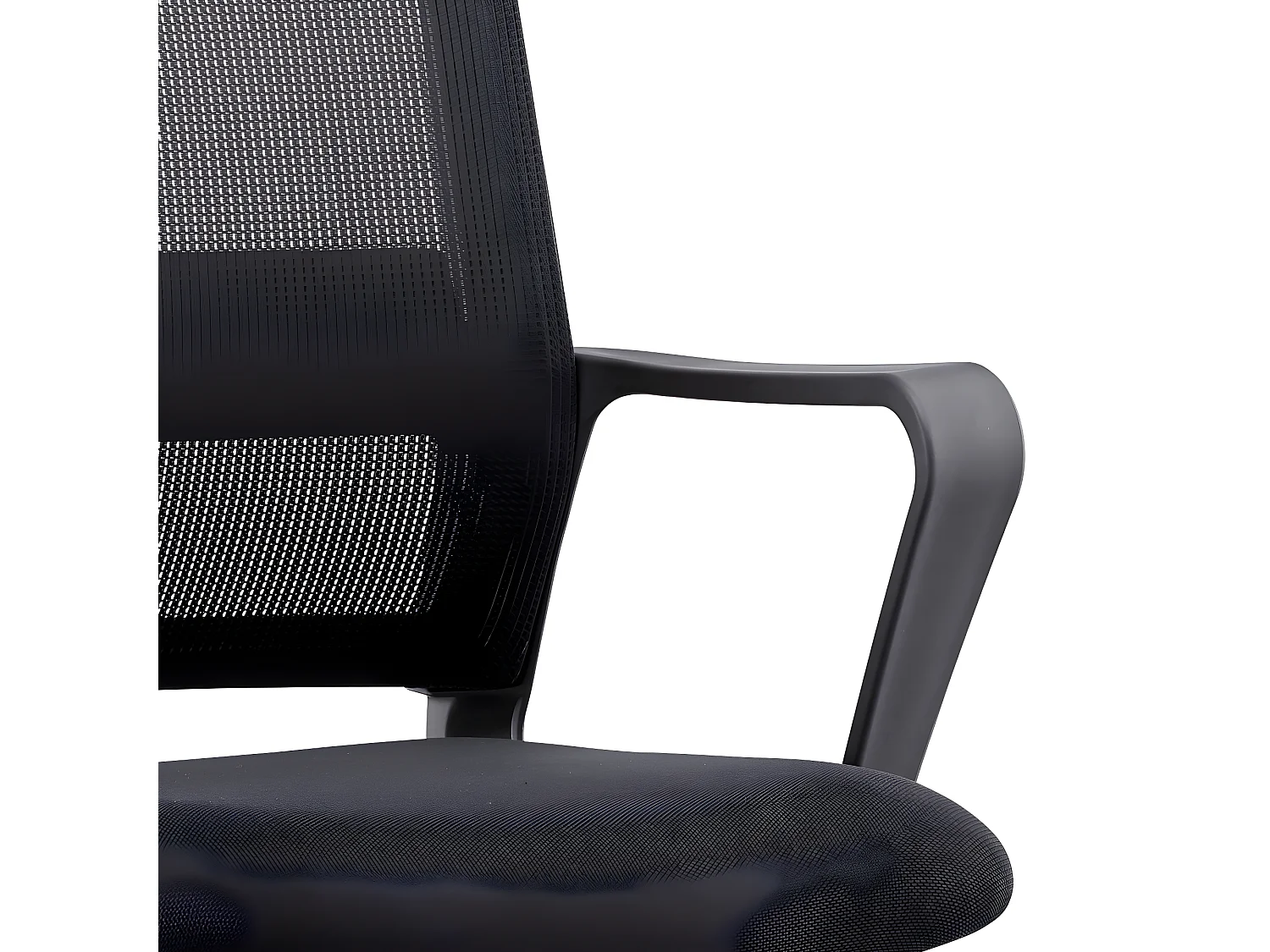 Fotel biurowy z regulacją wysokości - tkanina i siatka - czarny - GAVIAL