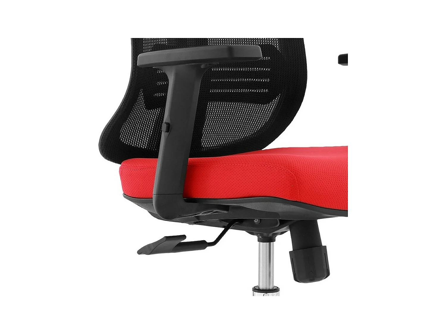 In hoogte verstelbare bureaustoel - stof & mesh - zwart & rood - AMANE