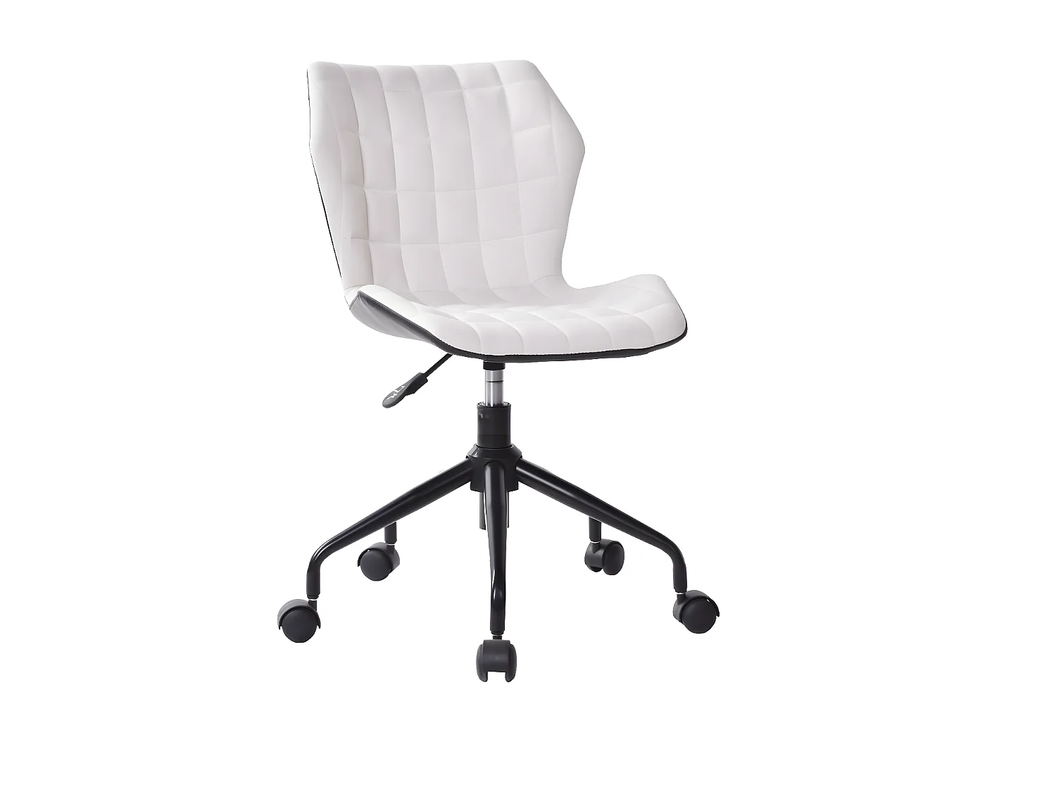 Chaise de bureau réglable en hauteur - tissu et simili cuir - taupe - ASTER