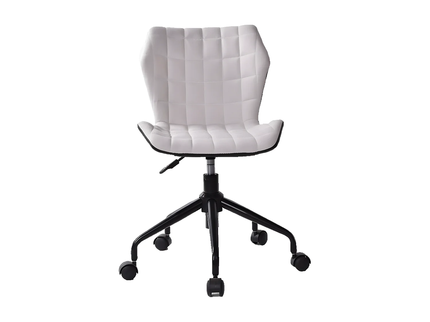 Chaise de bureau réglable en hauteur - tissu et simili cuir - taupe - ASTER