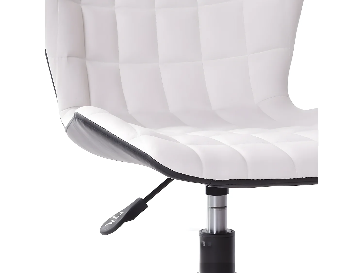 Chaise de bureau réglable en hauteur - tissu et simili cuir - taupe - ASTER