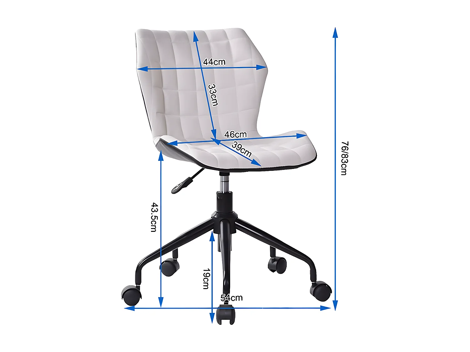 Chaise de bureau réglable en hauteur - tissu et simili cuir - taupe - ASTER