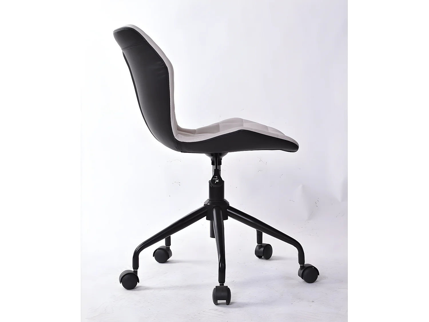 Chaise de bureau réglable en hauteur - tissu et simili cuir - taupe - ASTER