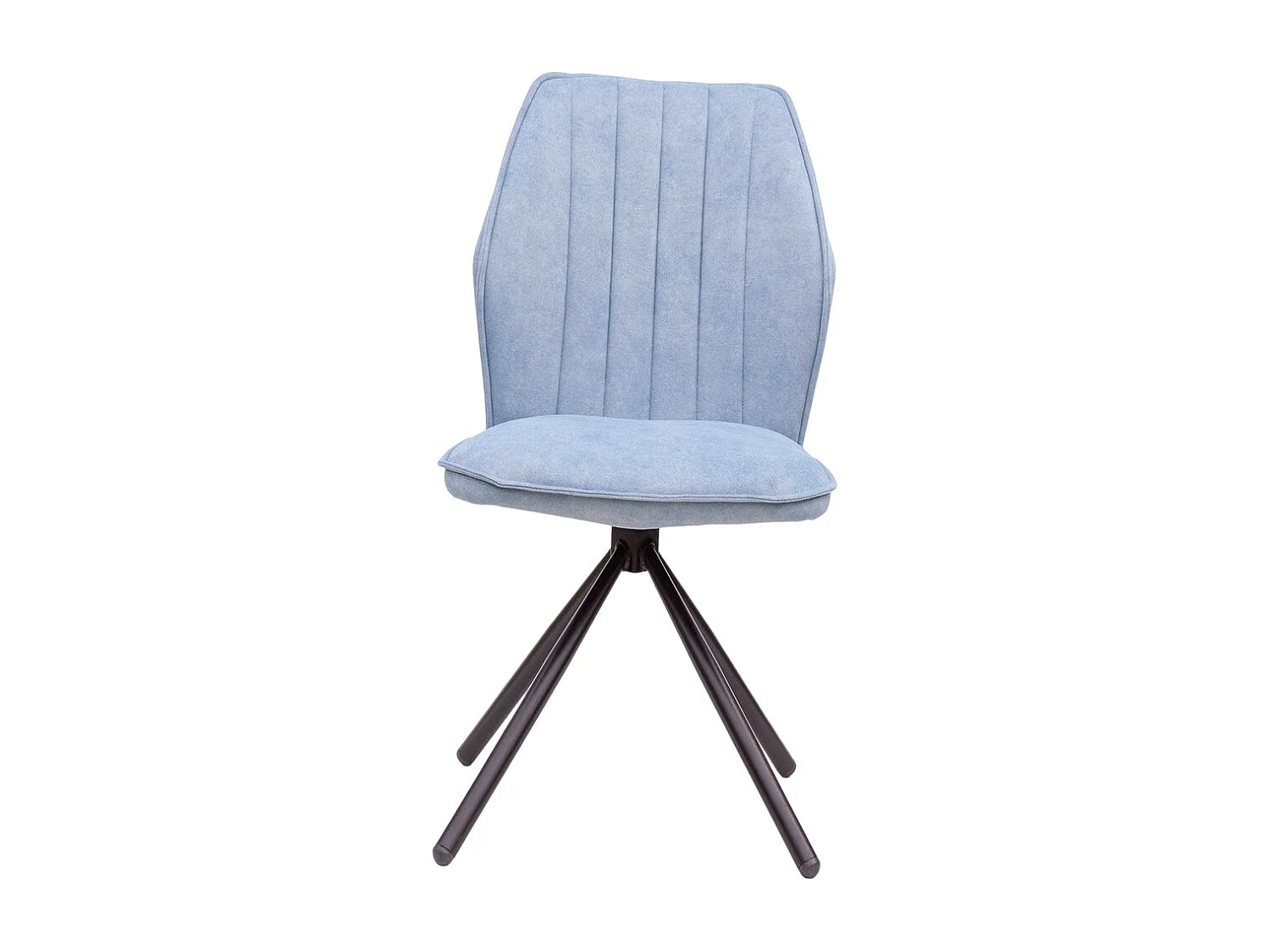 Lot de 2 chaises - tissu et métal noir - bleu clair - JAN