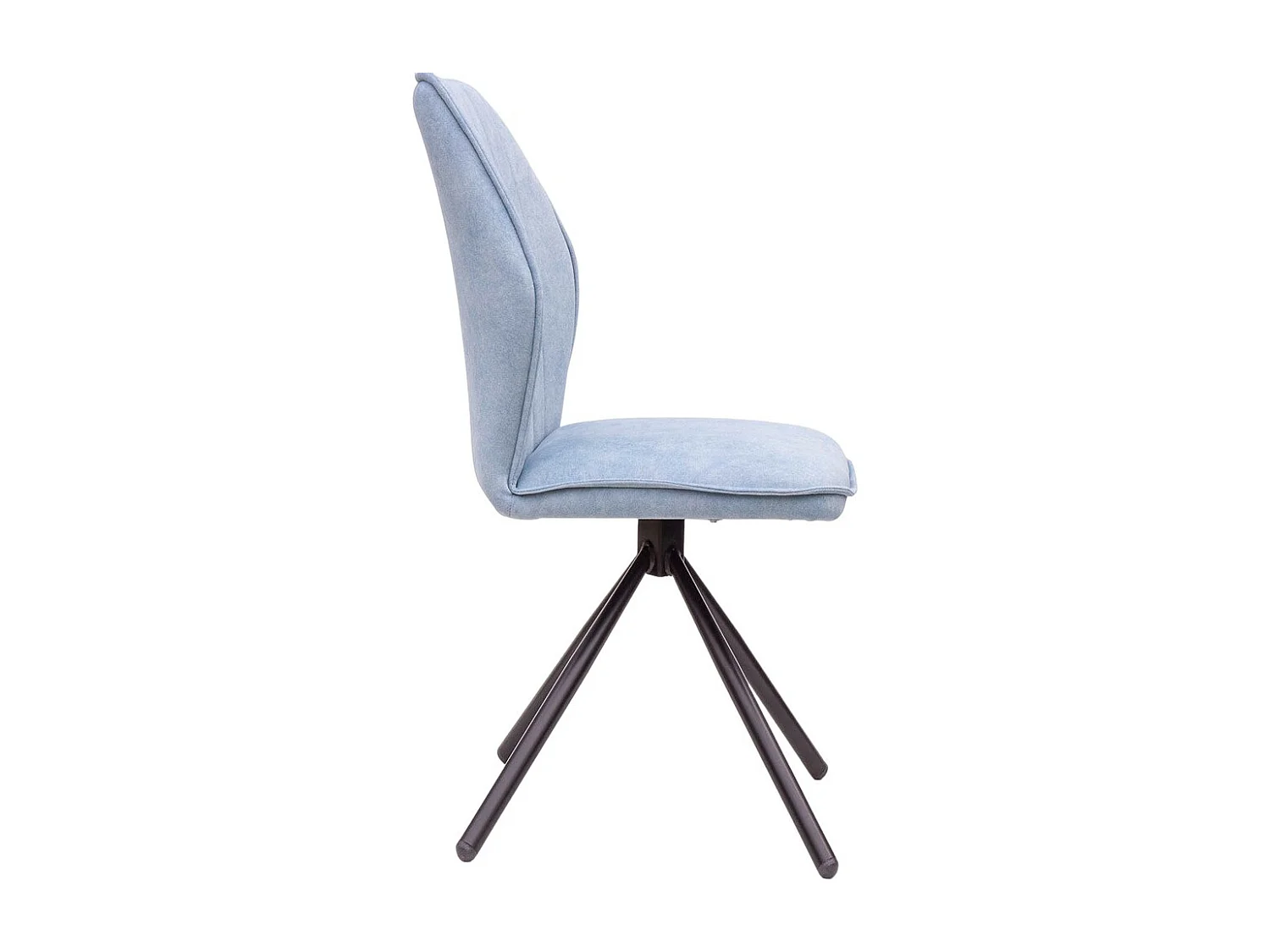 Lot de 2 chaises - tissu et métal noir - bleu clair - JAN