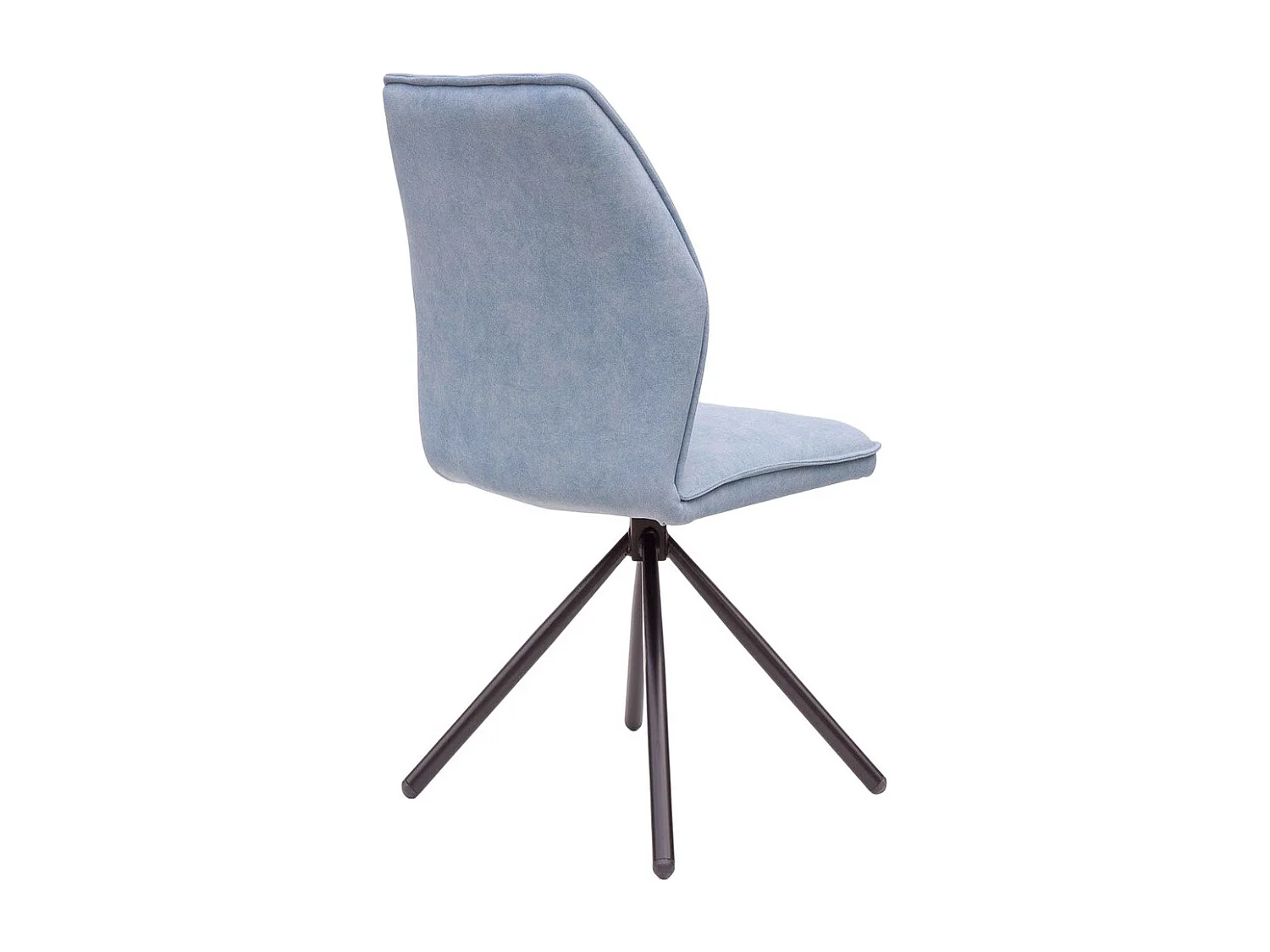 Lot de 2 chaises - tissu et métal noir - bleu clair - JAN