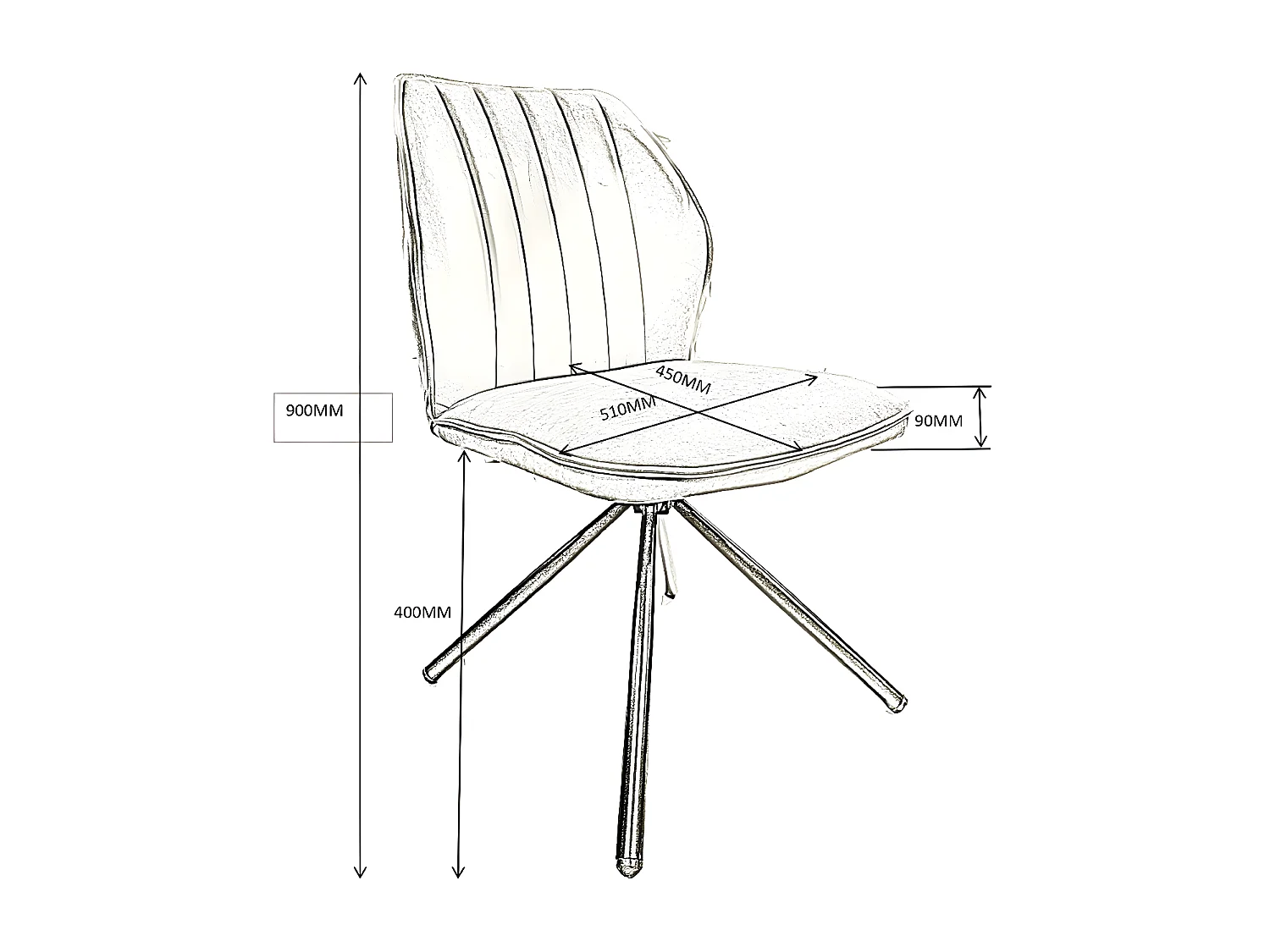 Lot de 2 chaises - tissu et métal noir - bleu clair - JAN