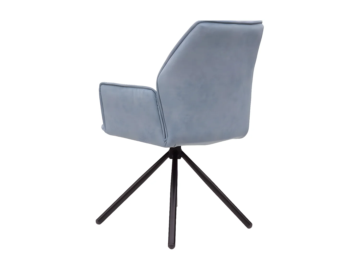 Lot de 2 chaises - tissu et métal noir - bleu clair - JANSON