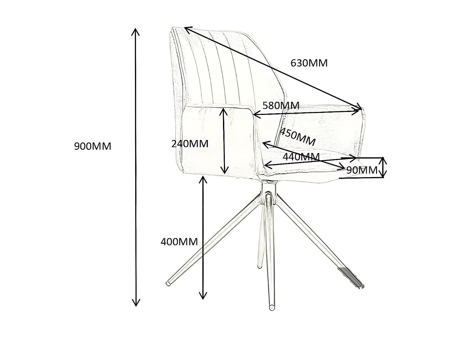 Lot de 2 chaises - tissu et métal noir - bleu clair - JANSON