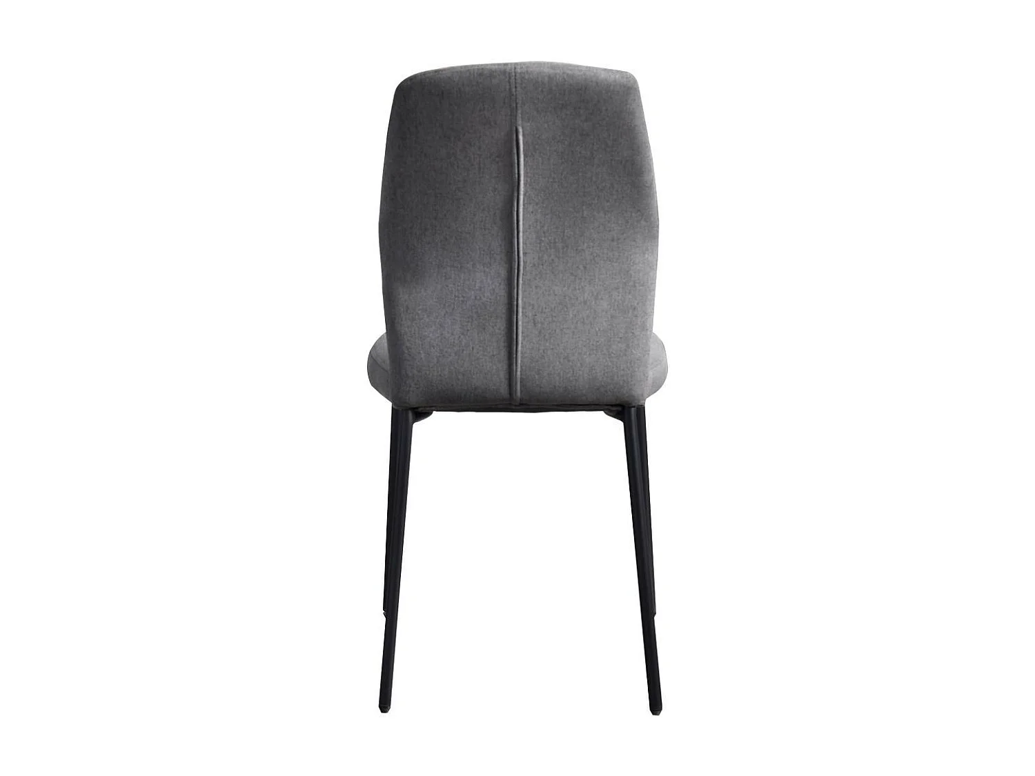 Lot de 4 chaises - tissu et métal noir - gris foncé - SASHA