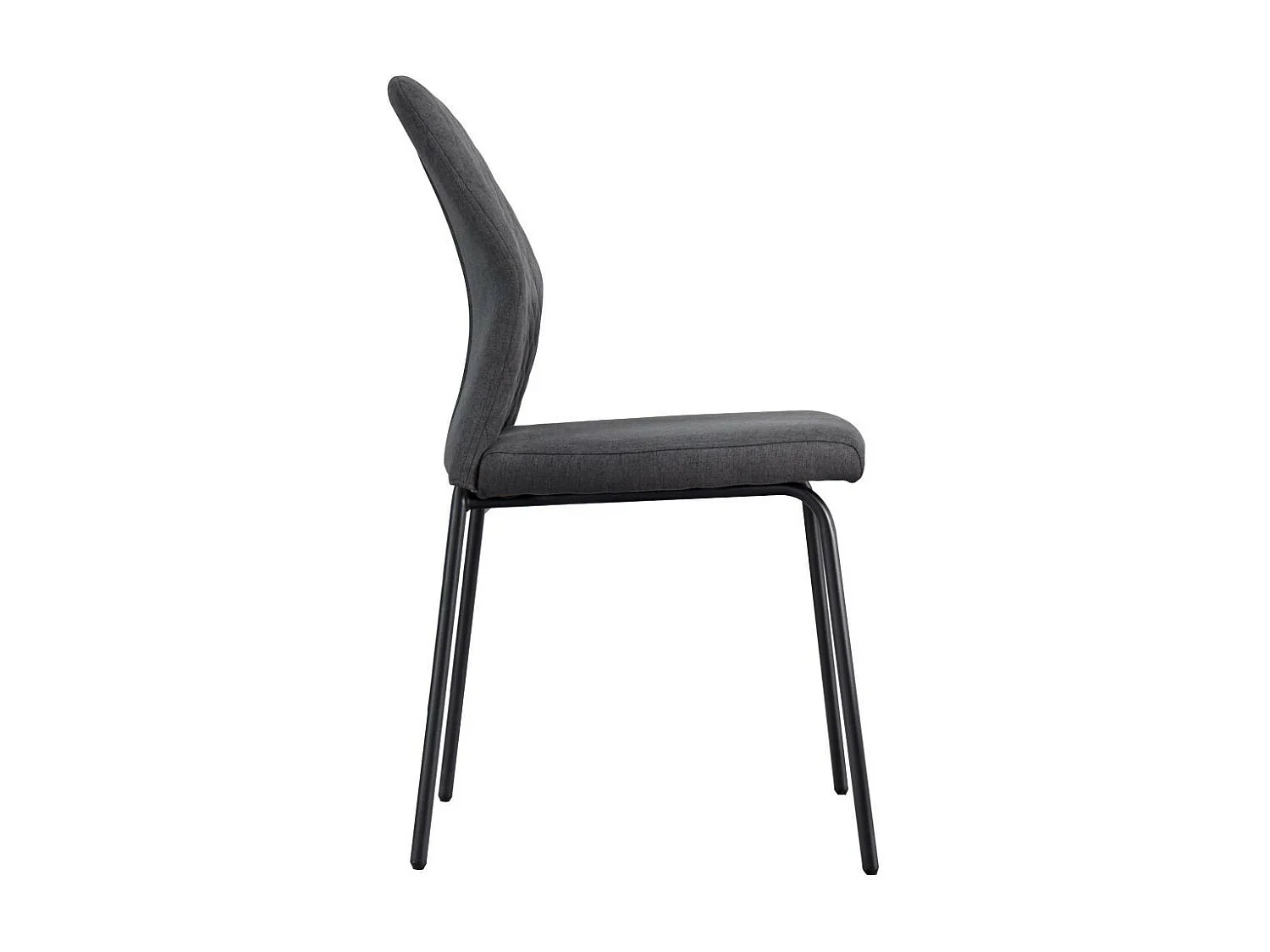 Lot de 4 chaises - tissu et métal noir - gris foncé - SASHA