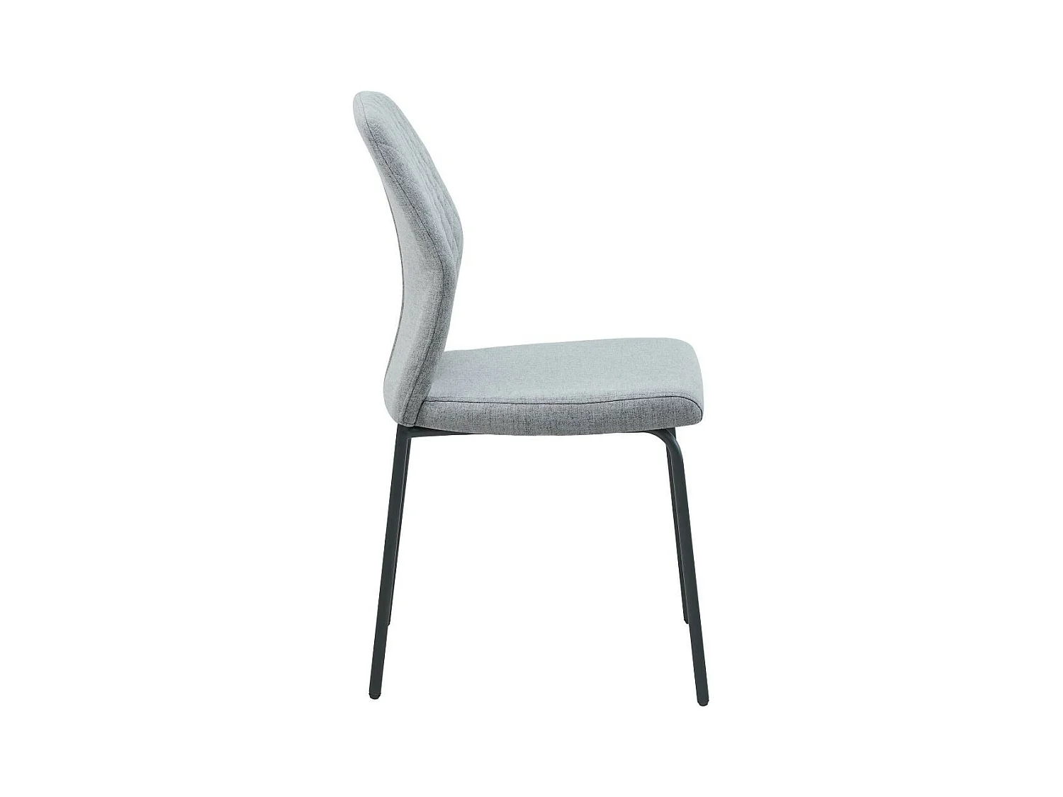 Zestaw krzeseł 4 szt. - tkanina i czarny metal - jasnoszary - SASHA