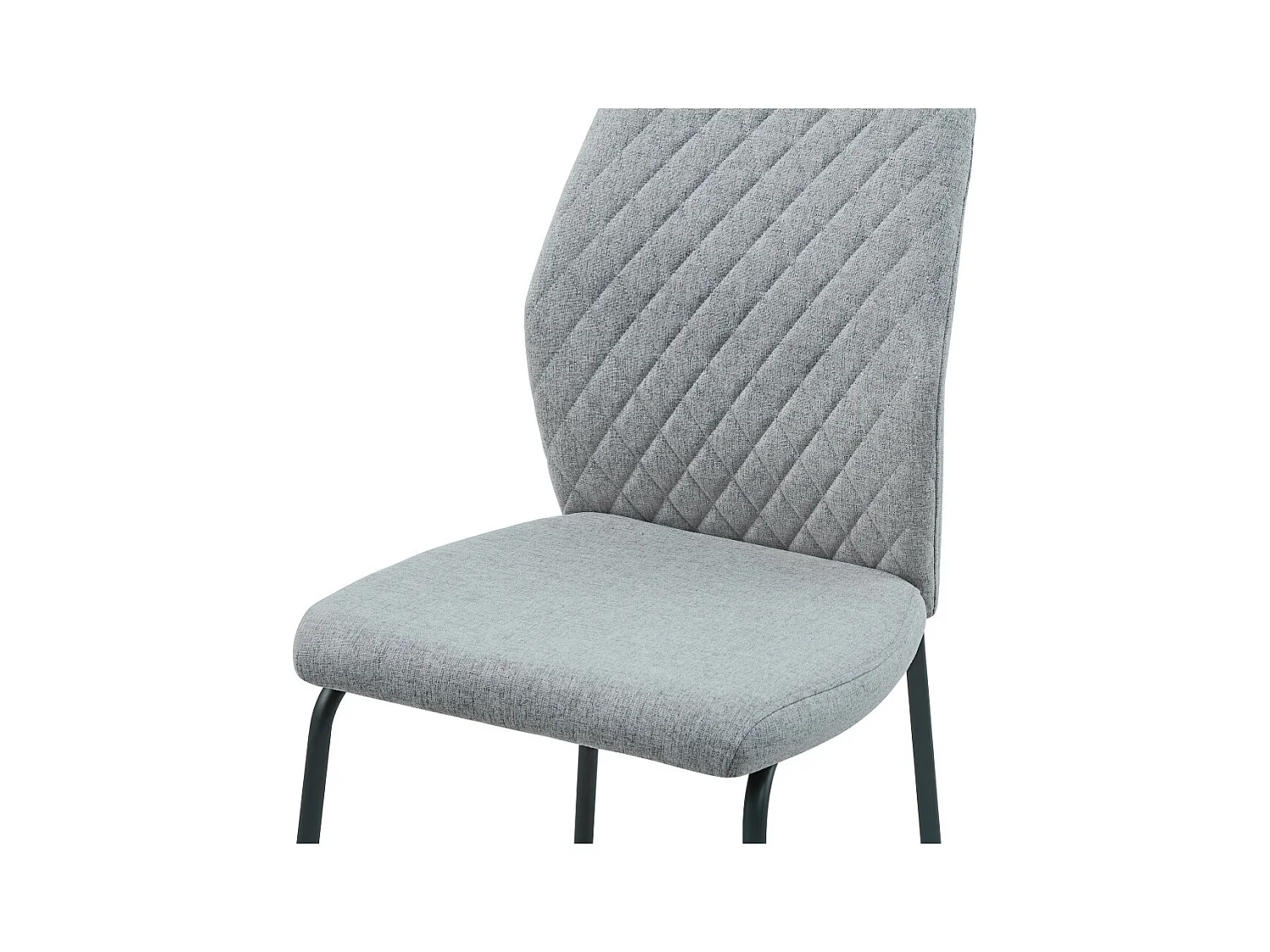 Zestaw krzeseł 4 szt. - tkanina i czarny metal - jasnoszary - SASHA