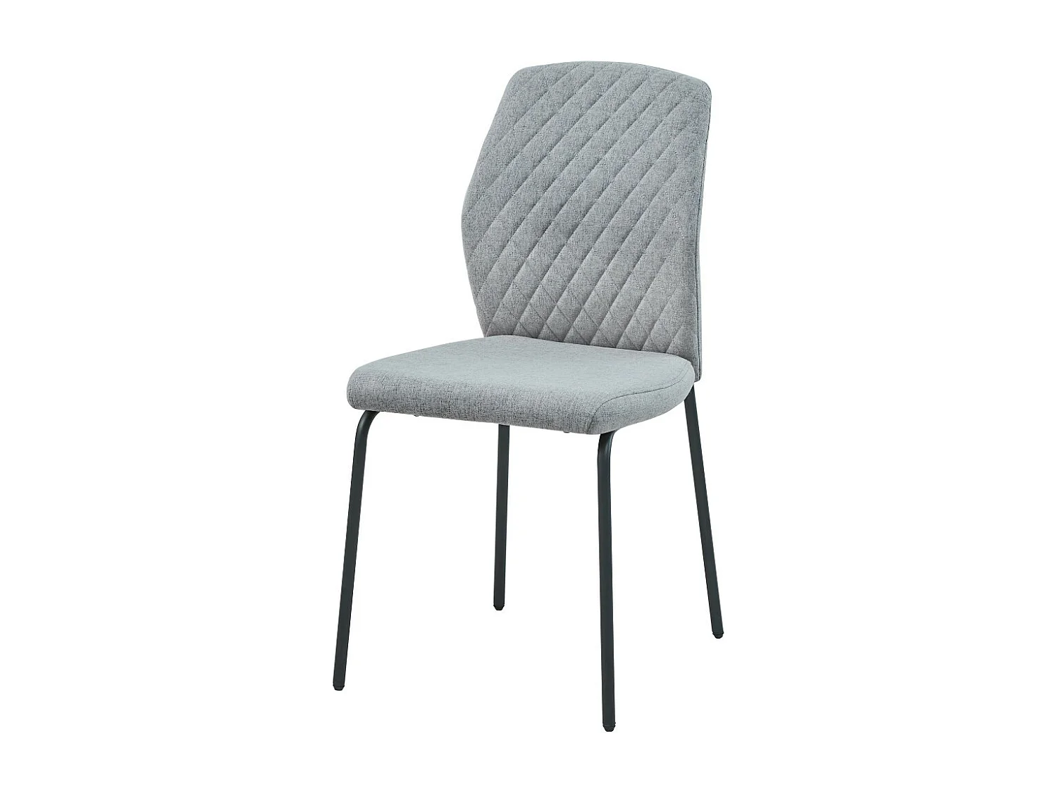 Lot de 4 chaises - tissu et métal noir - gris clair - SASHA