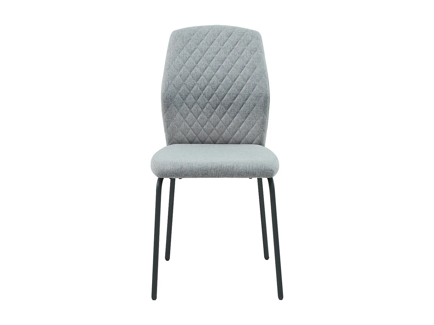 Lot de 4 chaises - tissu et métal noir - gris clair - SASHA