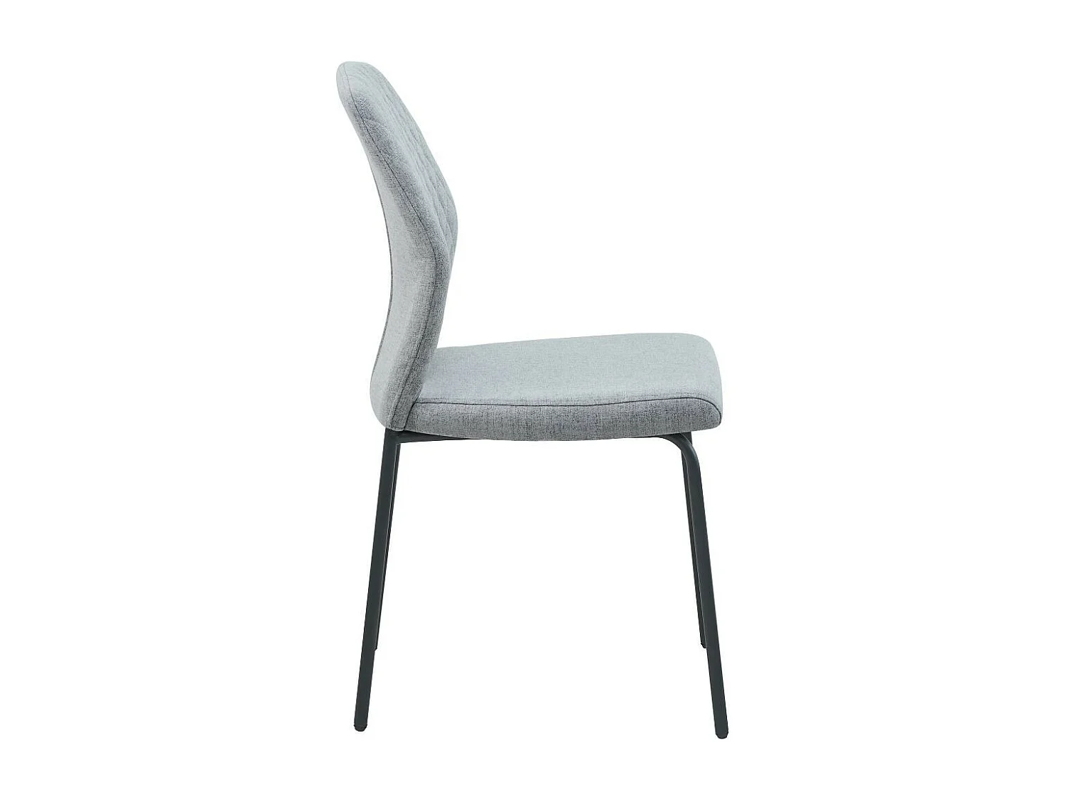 Lot de 4 chaises - tissu et métal noir - gris clair - SASHA