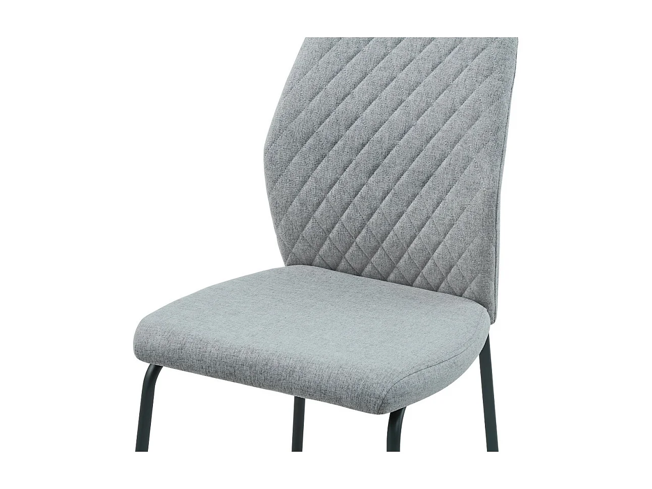 Lot de 4 chaises - tissu et métal noir - gris clair - SASHA